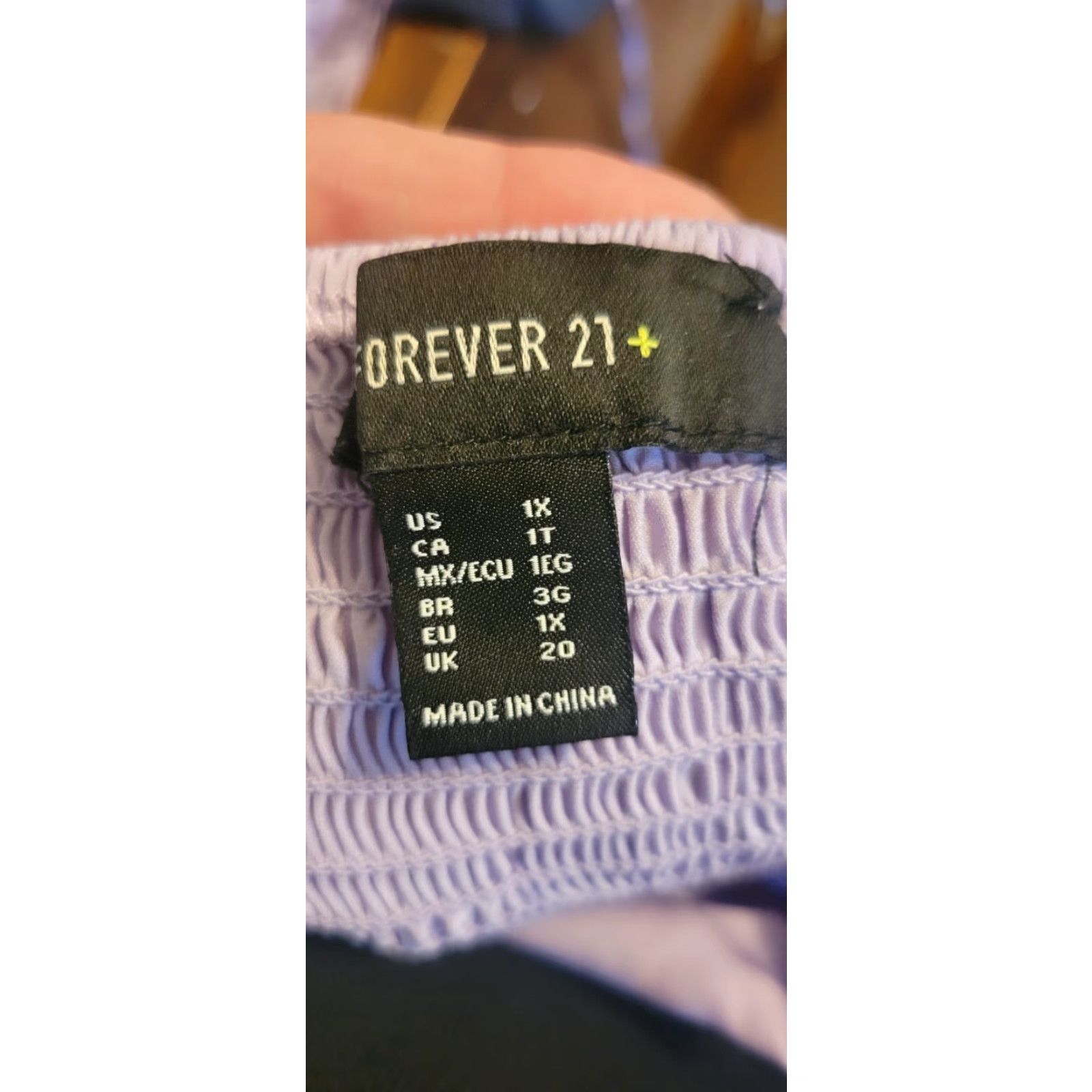 Forever 21 Forever 21 Plus Lavender Crop Peasant Top Blouse 1X Purple Square Neck Long Sleeve Cropped Boho Adjustable Party/Cocktail Casual Womens Size XL / US 12-14 / IT 48-50 - 4 Thumbnail