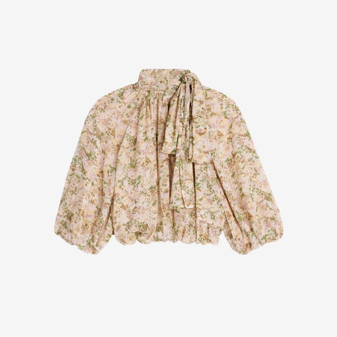 Celine o1w1db11124 Puffed Lavalliere Silk Top in Multicolor Size XS / US 0-2 / IT 36-38 - 2 Thumbnail
