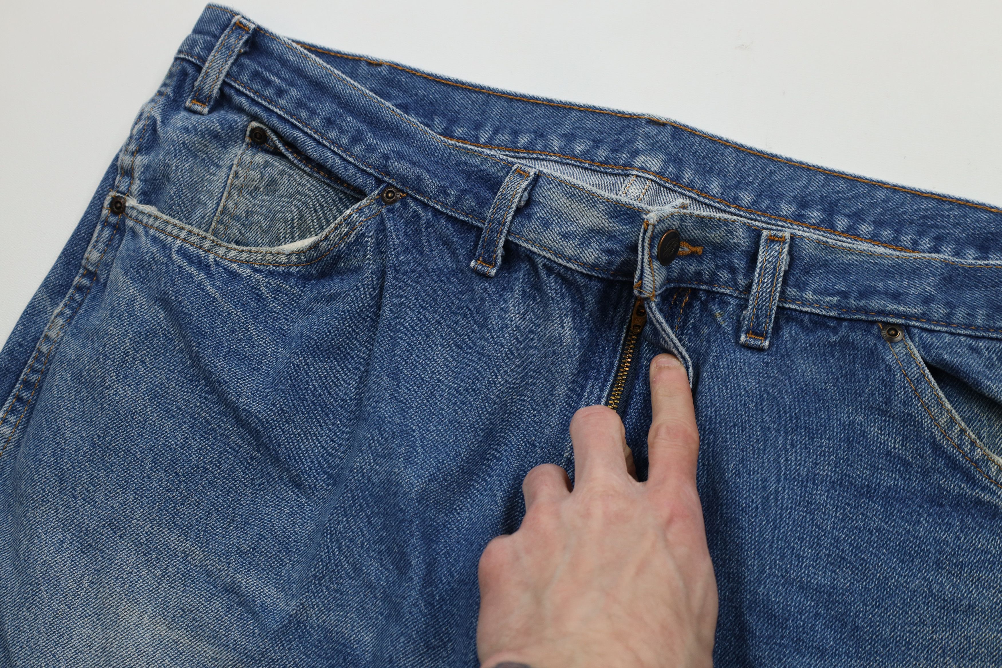 Dickies × Vintage Vintage Dickies Spell Out Wide Leg Denim Jeans Blue Cotton Size US 44 / EU 60 - 7 Thumbnail