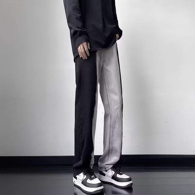 Japanese Brand Grey black color blocked casual jeans Size US 32 / EU 48 - 4 Thumbnail