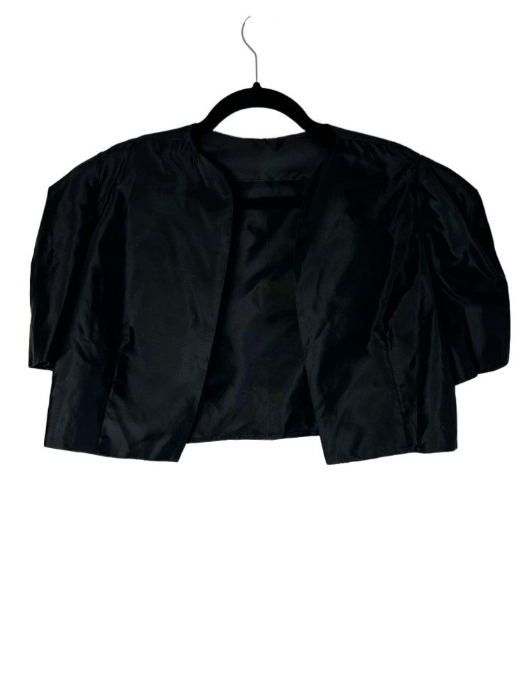 Vintage Vintage 1950s-1960s Black Short Puffy Cropped Bolero Jacket Size L / US 10 / IT 46 - 1 Thumbnail