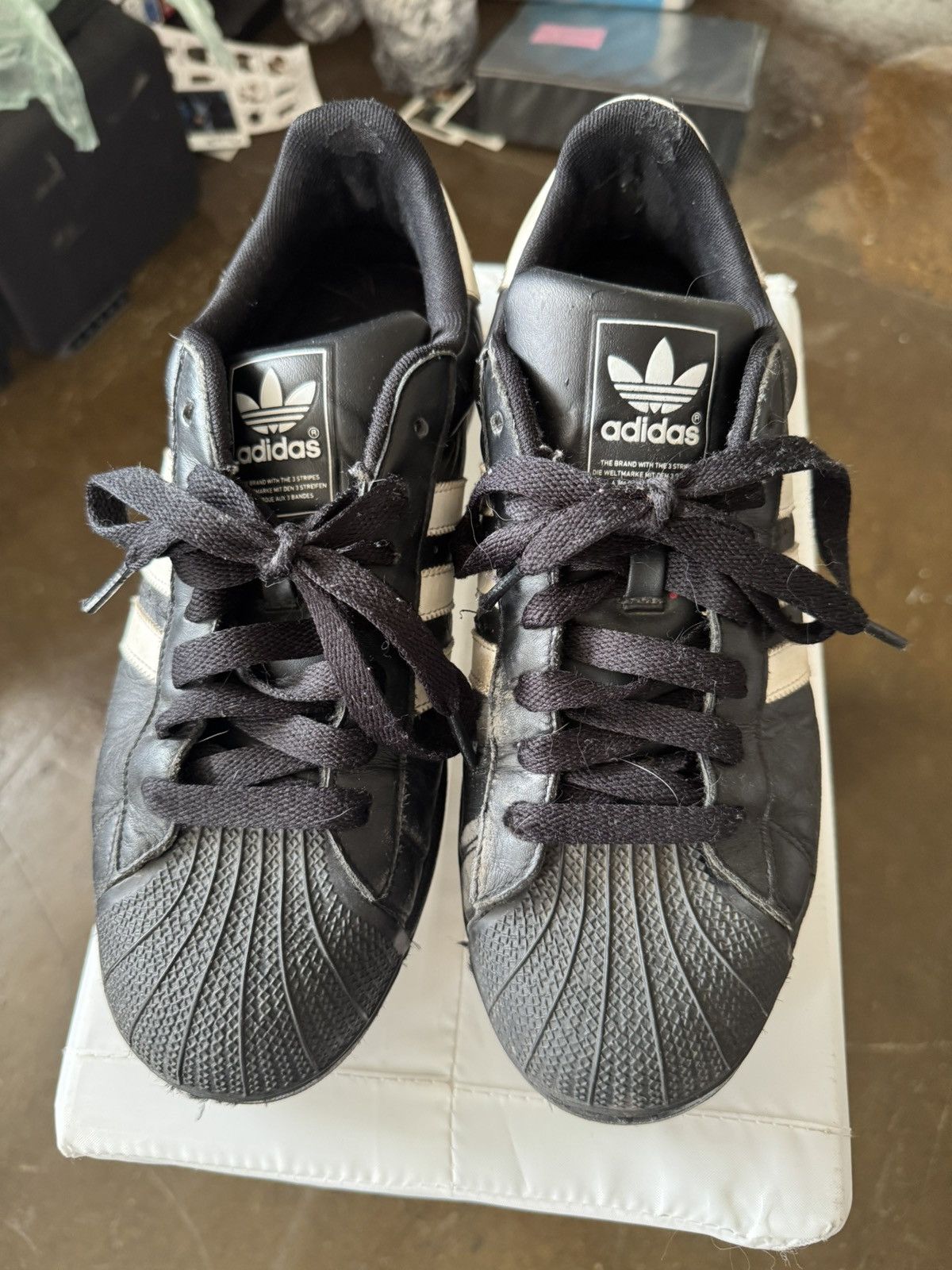 Adidas Black and white Adidas Superstar shell toes Size US 9.5 / EU 42-43 - 3 Thumbnail