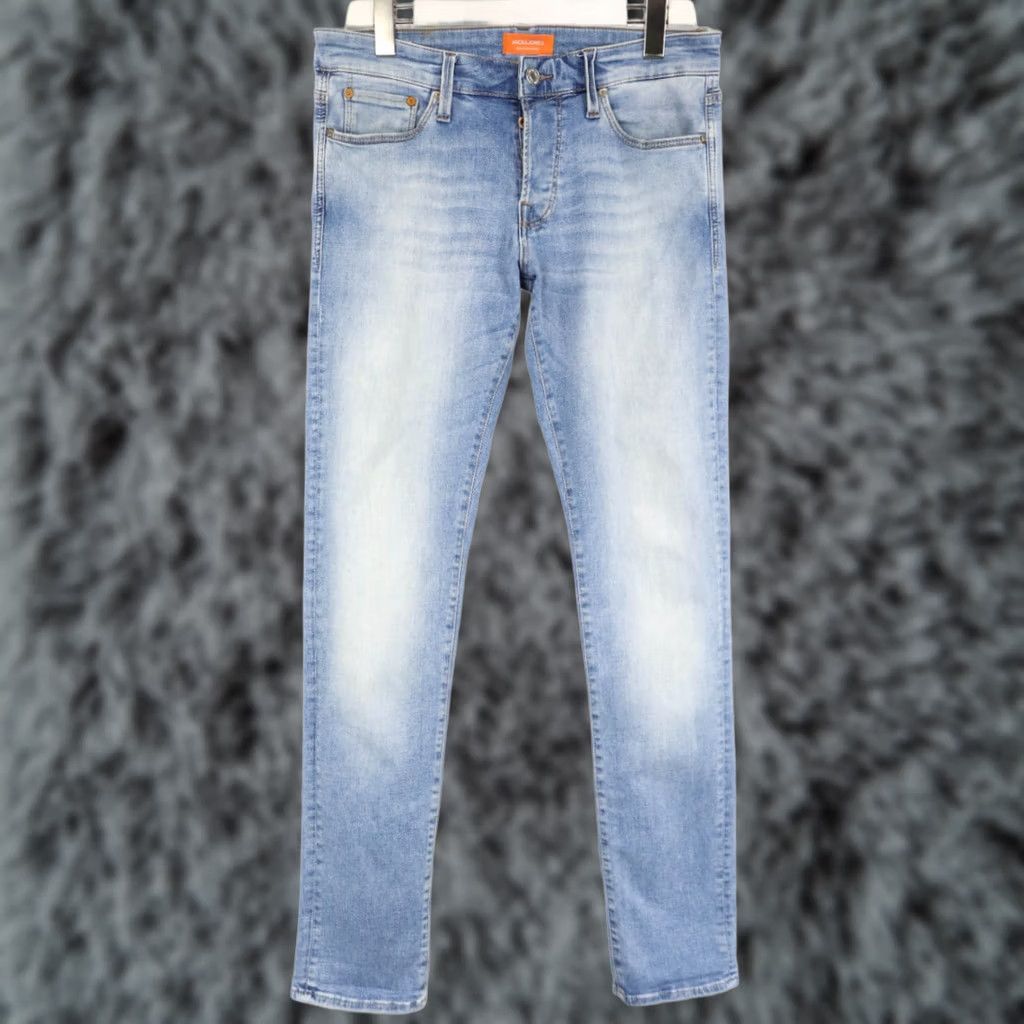 Jack & Jones JACK & JONES Jeans Men's W30/L32 Blue Faded Whiskers Button Stretch Slim/Glenn Size US 30 / EU 46 - 1 Thumbnail