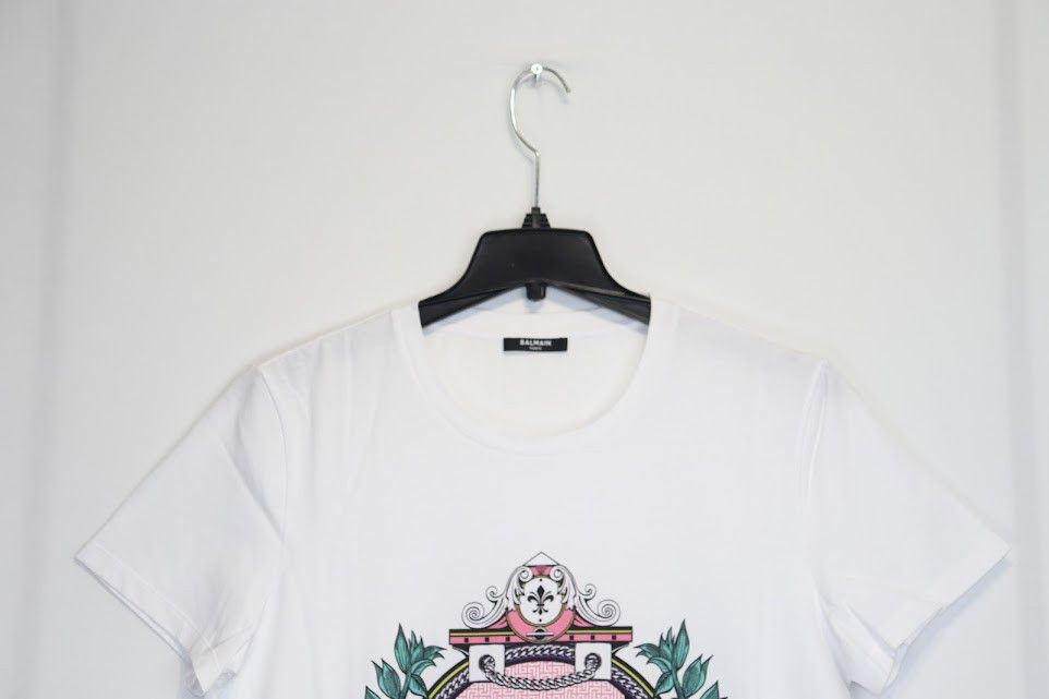 Balmain o1rshd1 Crest Logo T-Shirt / 374 Saint-Honore in White Size US M / EU 48-50 / 2 - 3 Thumbnail