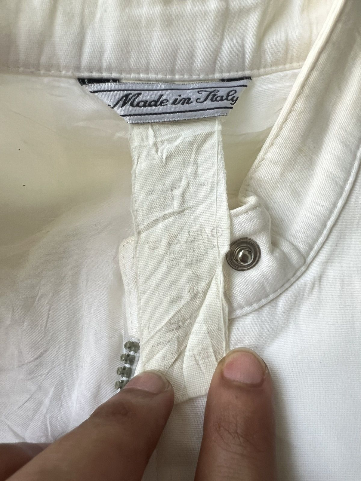 Versace Vintage Gianni Versace Off White Zipper Riding Biker Jacket Size US S / EU 44-46 / 1 - 8 Thumbnail