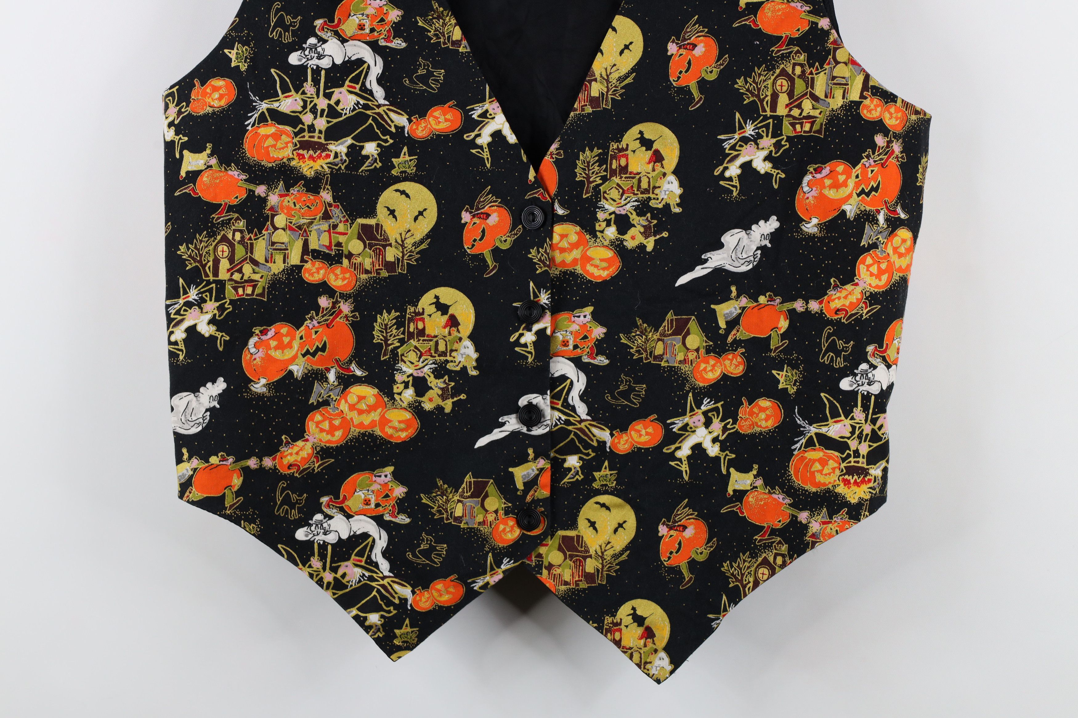 Vintage Vintage 90s Streetwear Halloween Ghost Pumpkin Vest Jacket Size L / US 10 / IT 46 - 3 Thumbnail