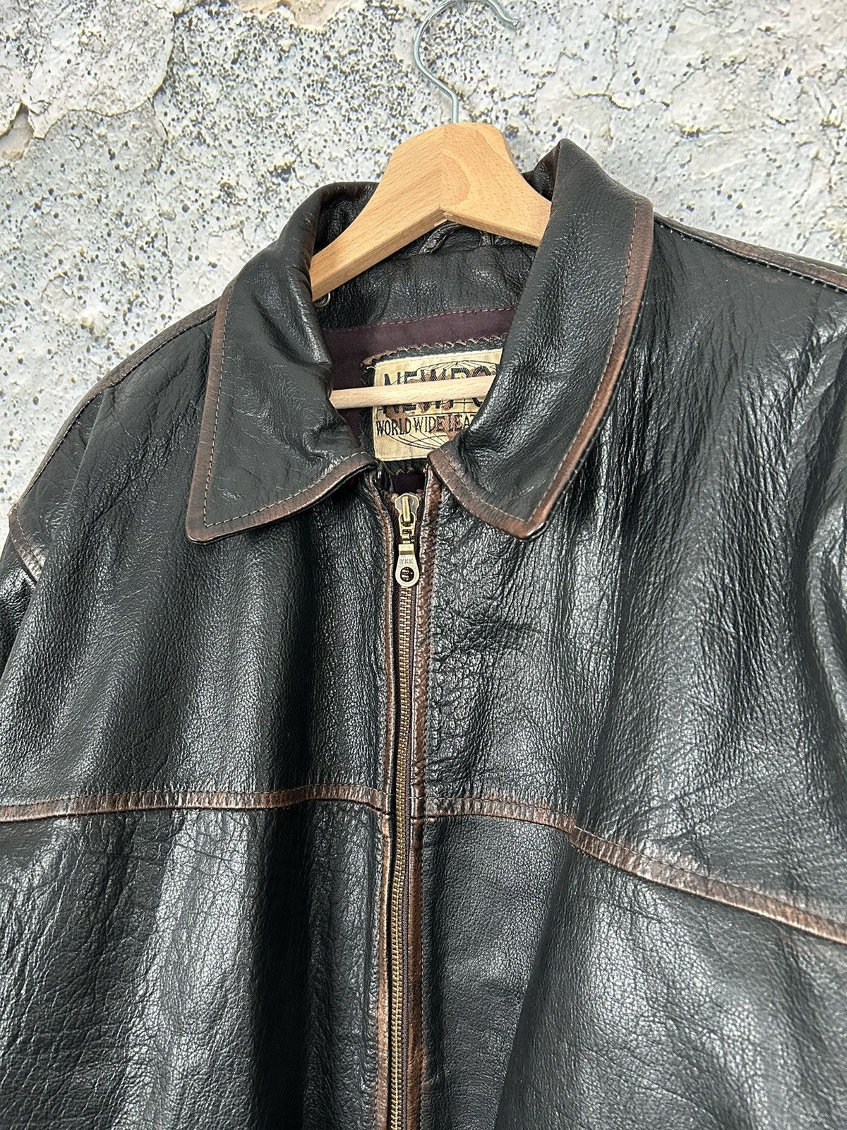 Genuine Leather Vintage Genuine Leather Jacket 90s Avant-garde Punk Rock Size US L / EU 52-54 / 3 - 3 Thumbnail