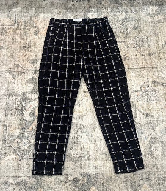 Eighteen East Hand-Loomed Windowpane Trousers - Navy/White