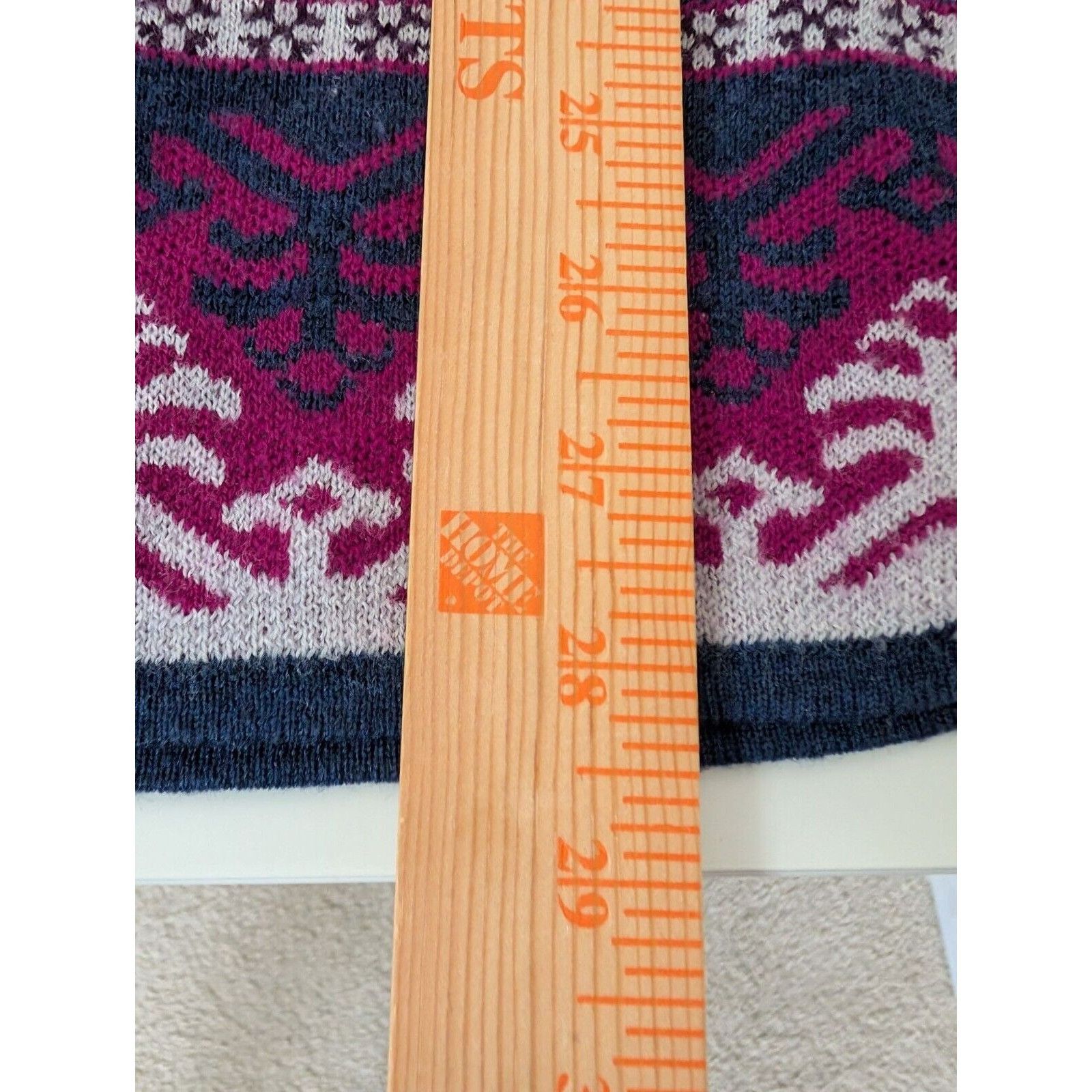 Designer Title Nine Fair Isle Sweater Womens Size XL Purple Knit Long Size XL / US 12-14 / IT 48-50 - 10 Thumbnail