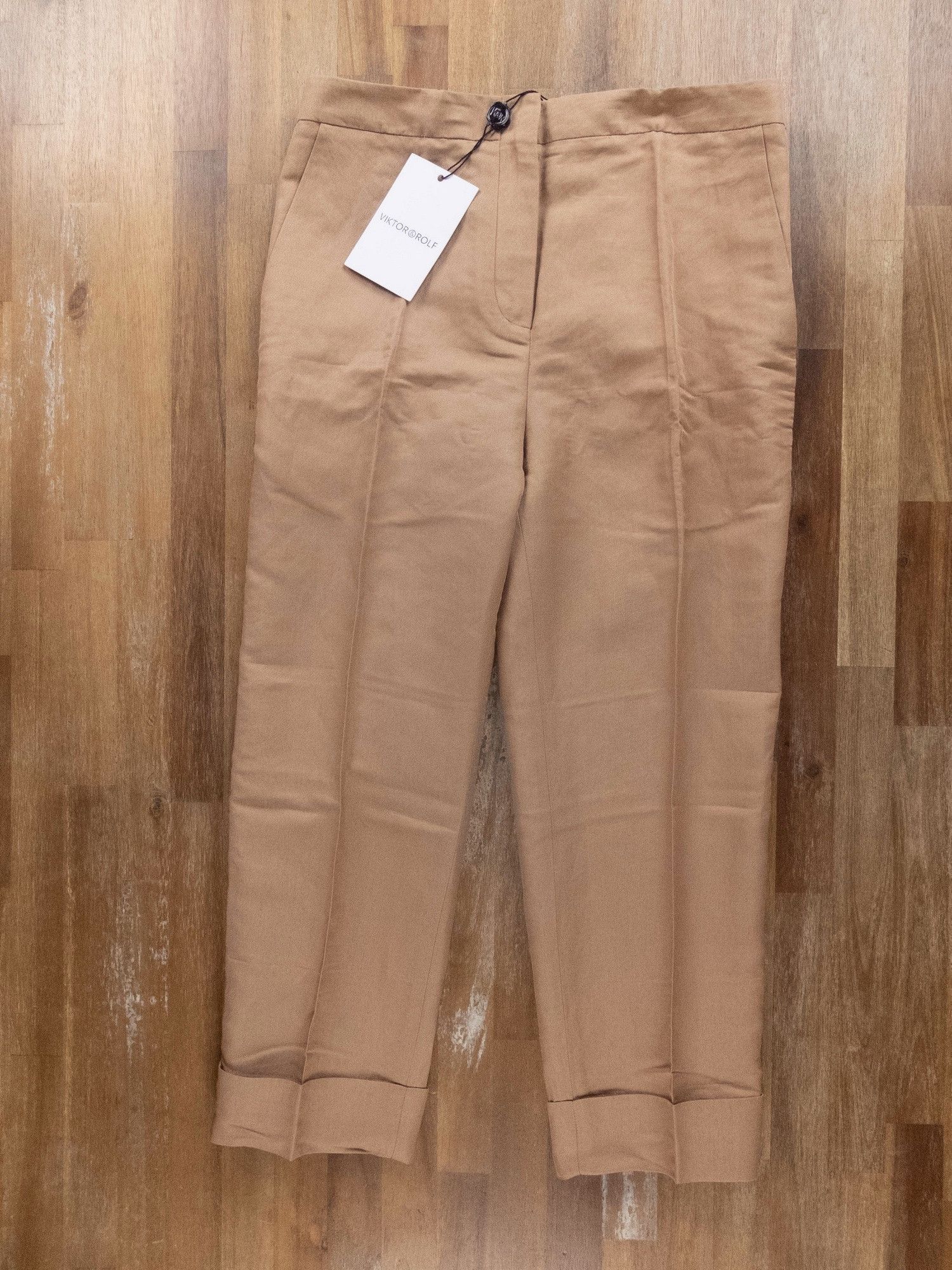 Viktor & Rolf VIKTOR & ROLF beige linen belted cropped short pants 8 44 Size 30" / US 8 / IT 44 - 4 Thumbnail