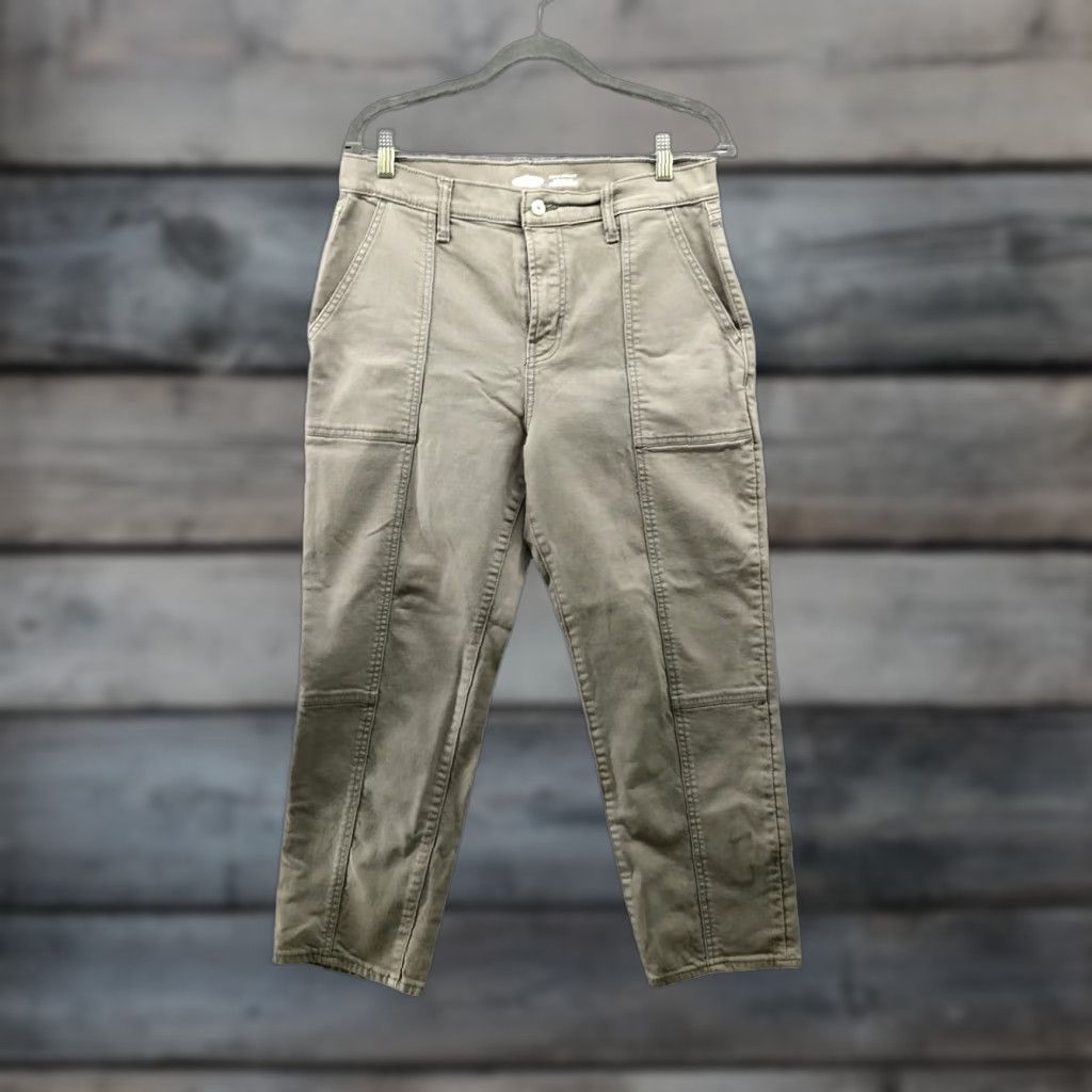 Old Navy Old Navy Sky Hi Straight Jeans Womens 10P Army Green Cropped High Rise Petite 5-Pocket Denim Cotton Blend Jeans Womens Size 32" / US 10 / IT 46 - 1 Thumbnail