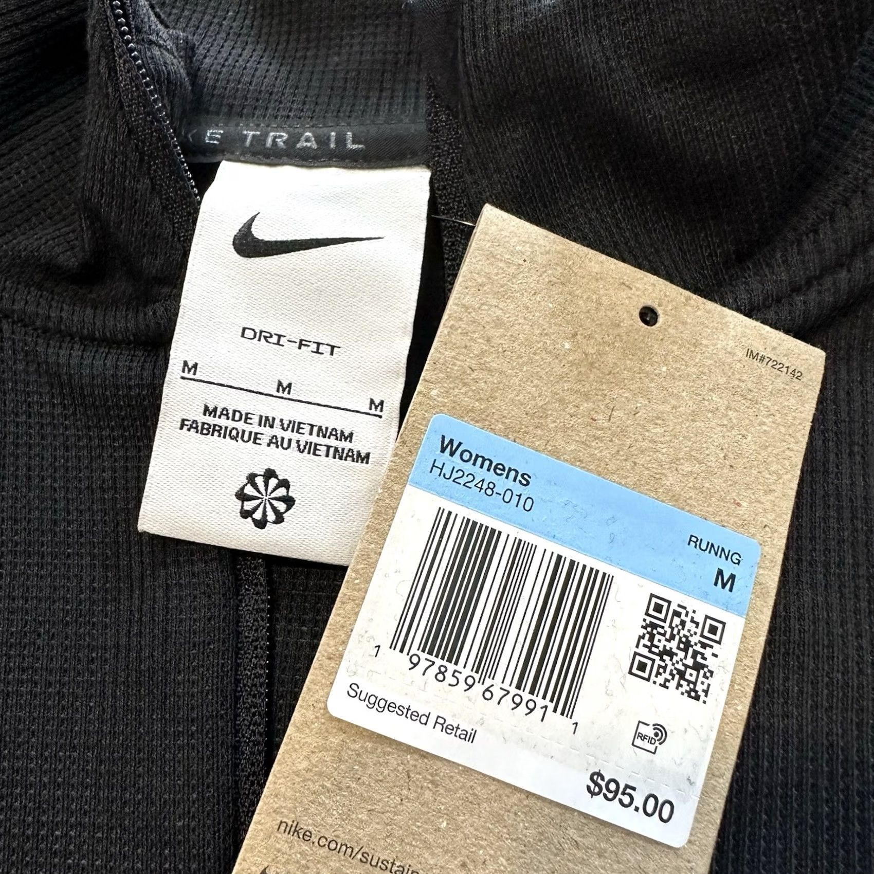 Nike Nike Dri-FIT Trail 1/4-Zip Pullover Womens M Black Running Top Size M / US 6-8 / IT 42-44 - 3 Thumbnail