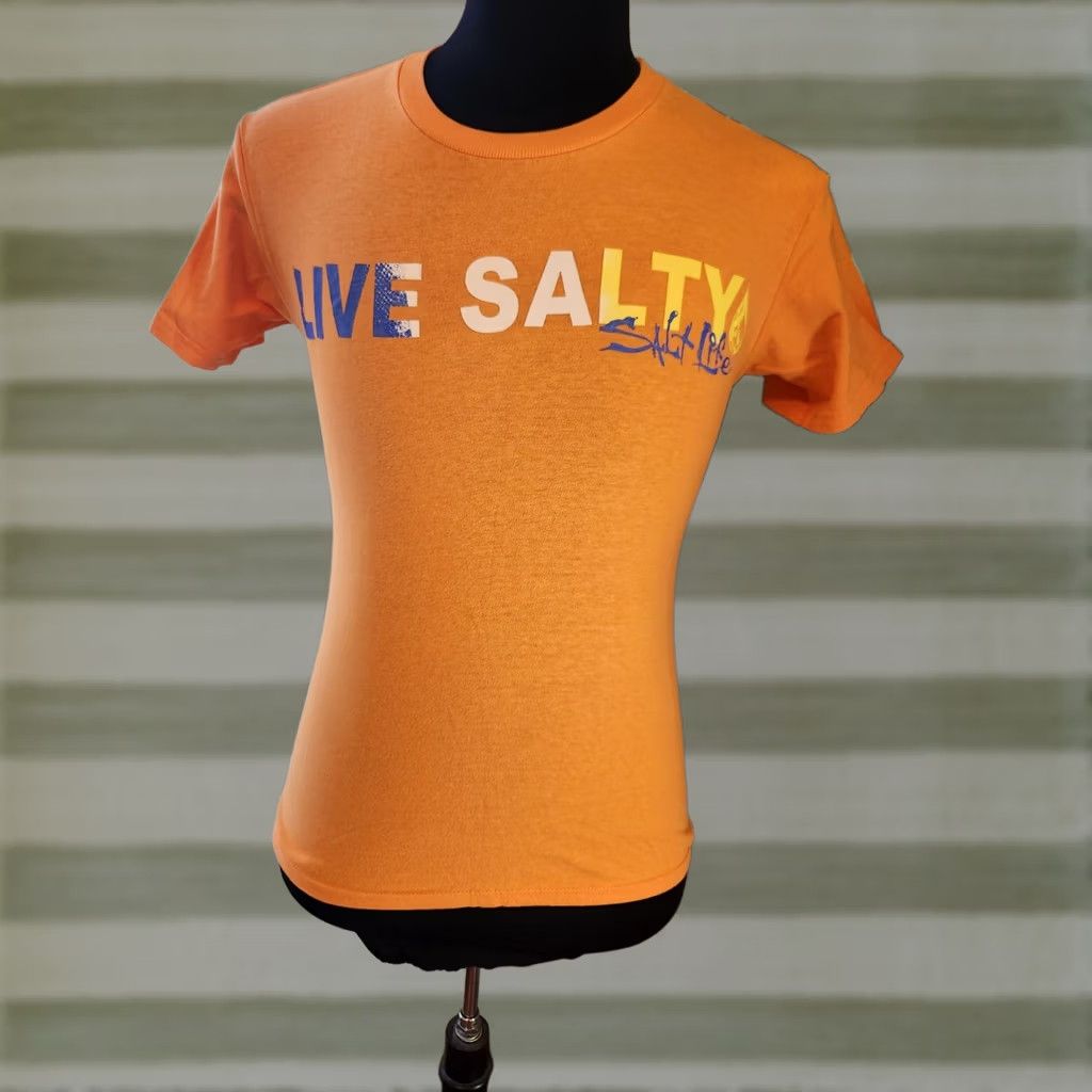 Vintage Salt Life Live Salty Orange Men’s Small Short Sleeve T-shirt Size US S / EU 44-46 / 1 - 1 Thumbnail