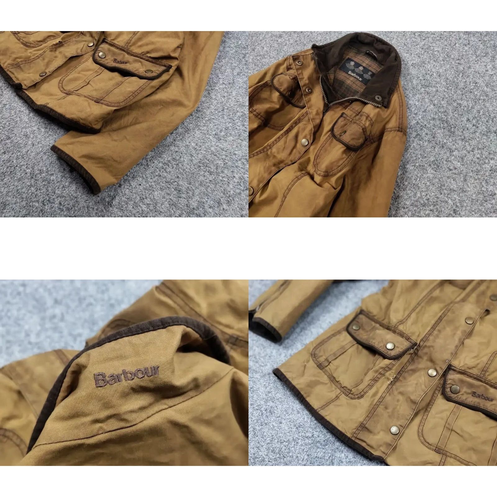 Barbour VINTAGE Barbour Women's Jacket Wax Brown Utility E145 Retail Ladies Regular Size L Leather? (Note: Original title contains 'Cotton' canvas etc.) Size L / US 10 / IT 46 - 9 Thumbnail