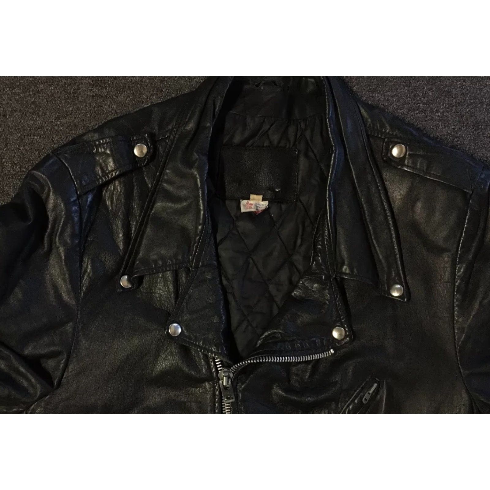 Vintage VINTAGE Cafe Racer Leather Motorcycle Jacket 48 Mens Black Scovill Zipper 60s 70s Bomber Grunge Punk USA USA Size US M / EU 48-50 / 2 - 7 Thumbnail