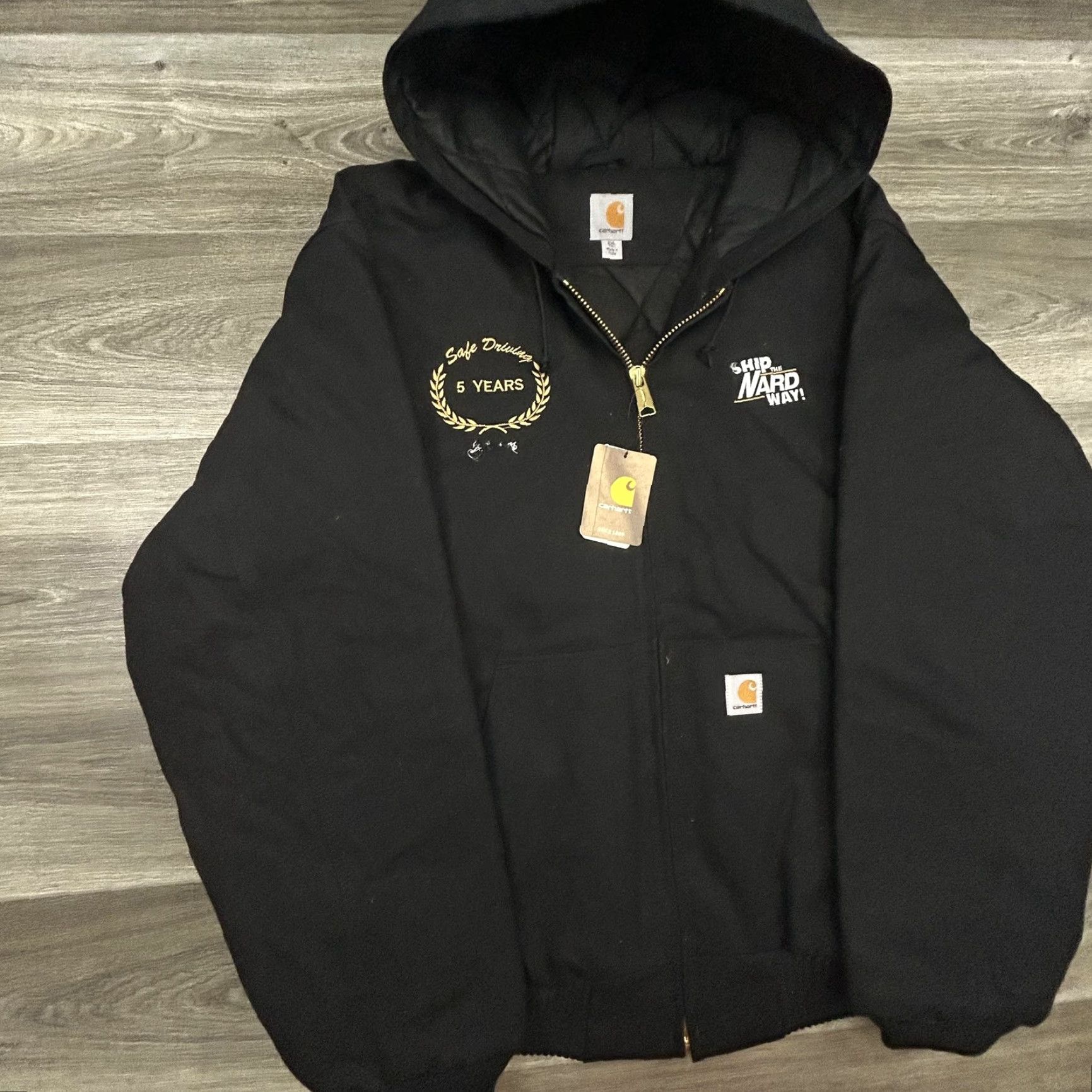 Carhartt Carhartt Jacket Mens 2XLT Black Hooded Canvas Quilted Insulated Workwear Bomber Jacket 103940 Size US XXL / EU 58 / 5 - 3 Thumbnail