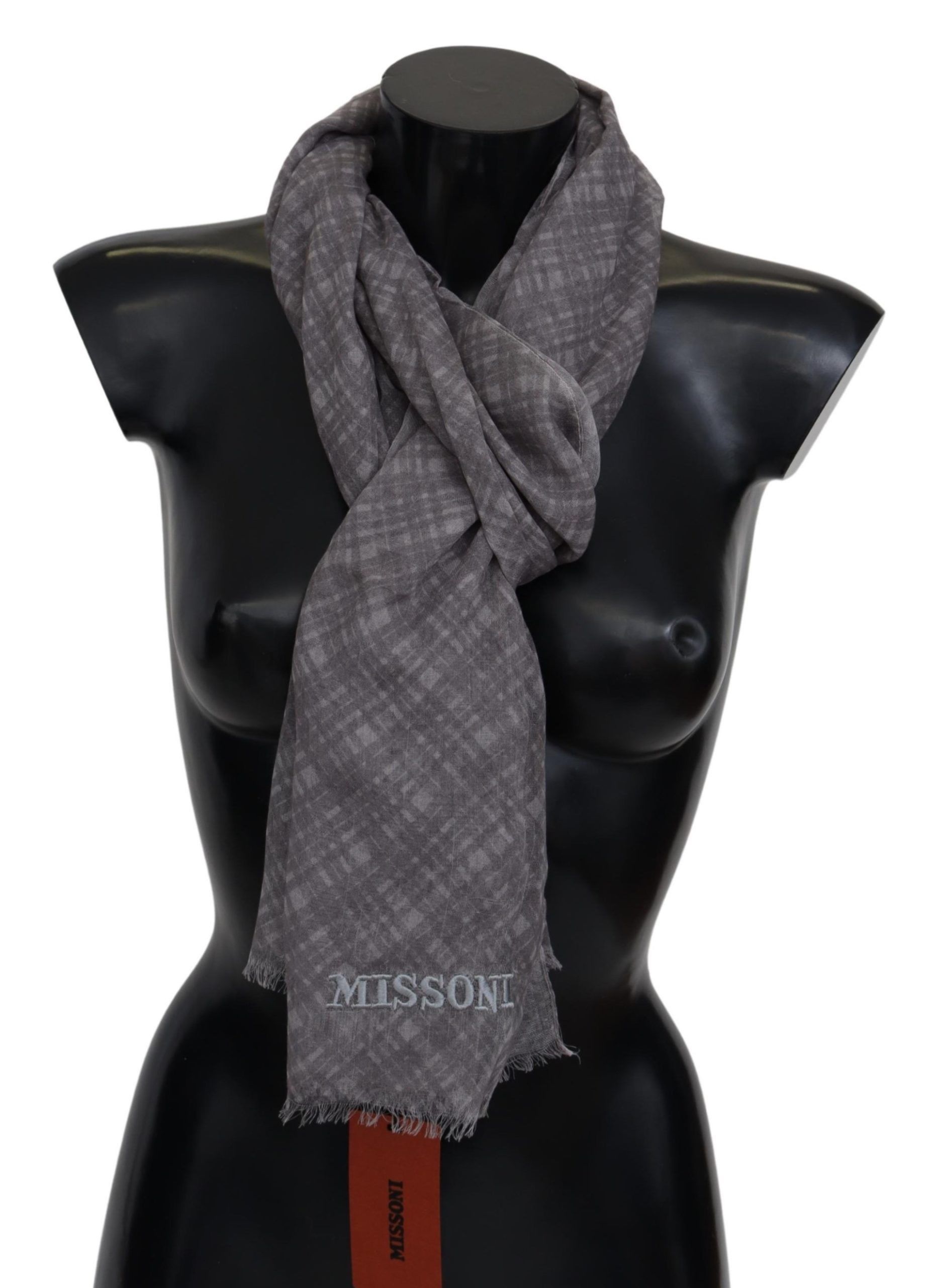 Missoni Elegant Wool Silk Blend Plaid Men's Scarf Size ONE SIZE - 1 Thumbnail