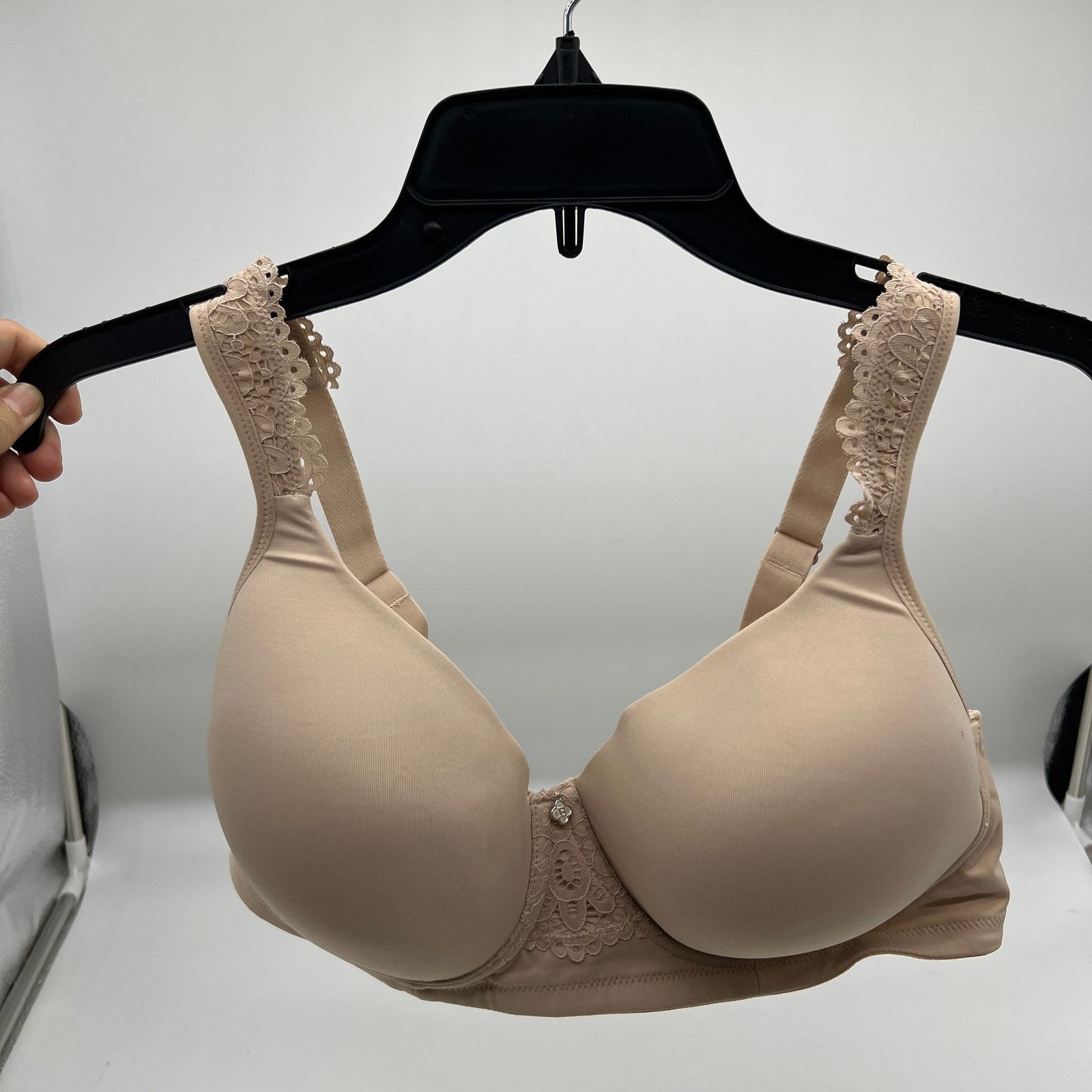 Other Breezies Luxe Lace Wirefree T-Shirt Bra Sunbeige, 38 D Size XS / US 0-2 / IT 36-38 - 1 Thumbnail