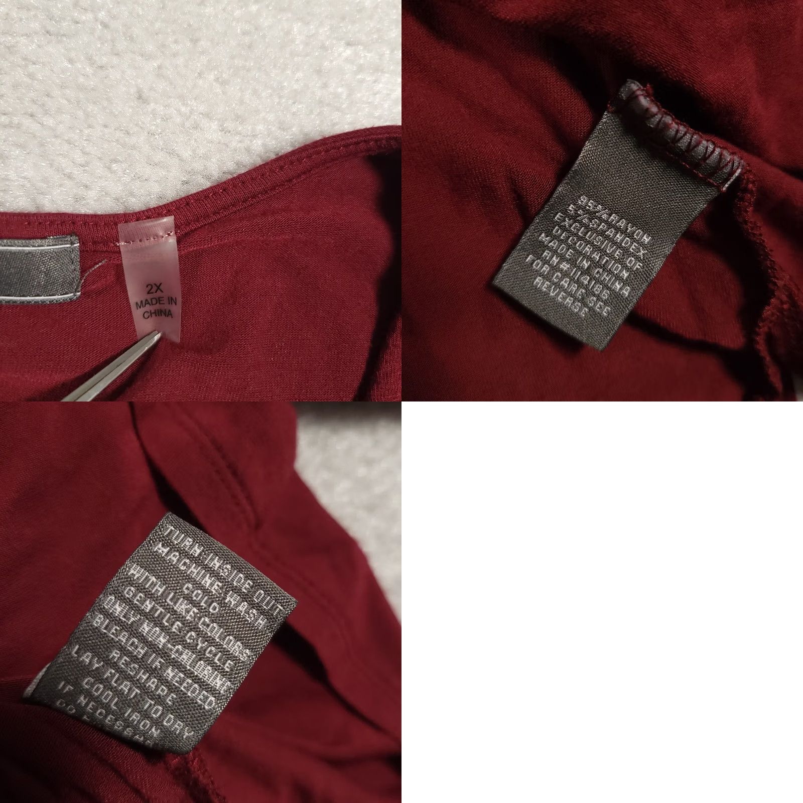 Vintage 89th & Madison Shirt Women's Plus 2X Red Cold Shoulder Long Sleeve Embroidered Size XXL / US 16-18 / IT 52-54 - 9 Thumbnail