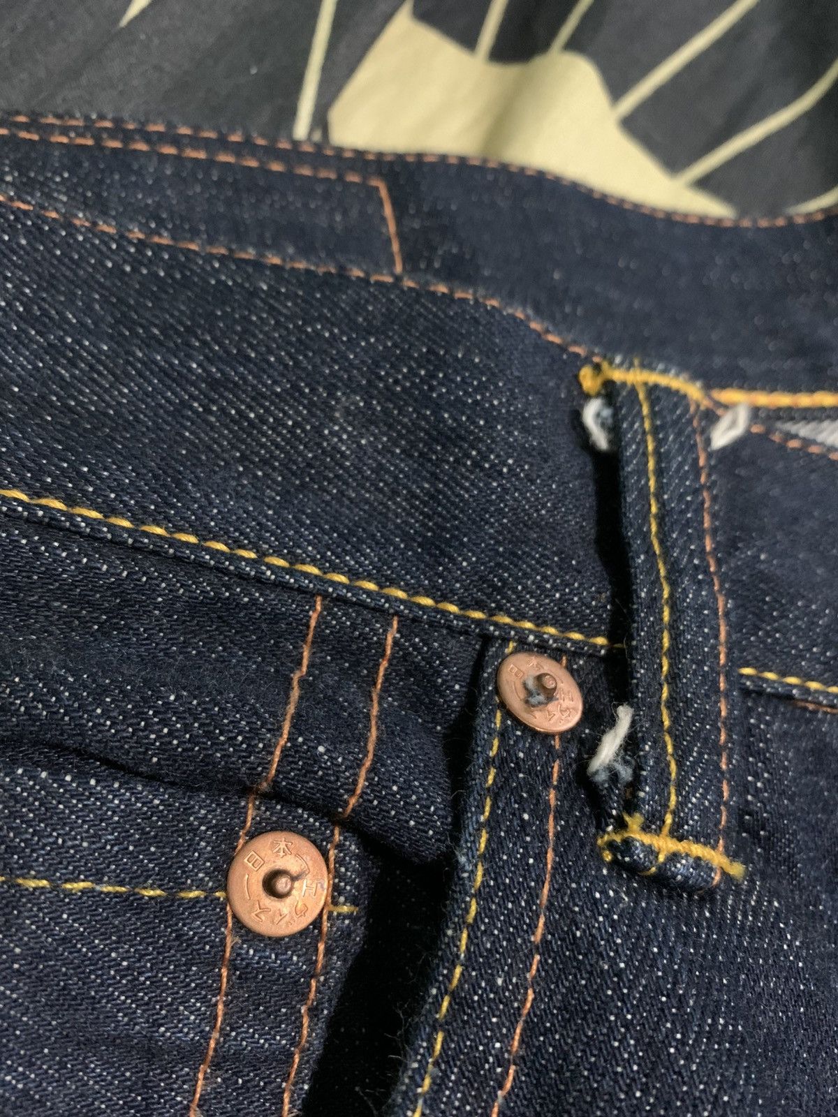 Evisu Evisu Lot 2001 Yellow Seagull Logo Jeans Size US 33 - 4 Thumbnail