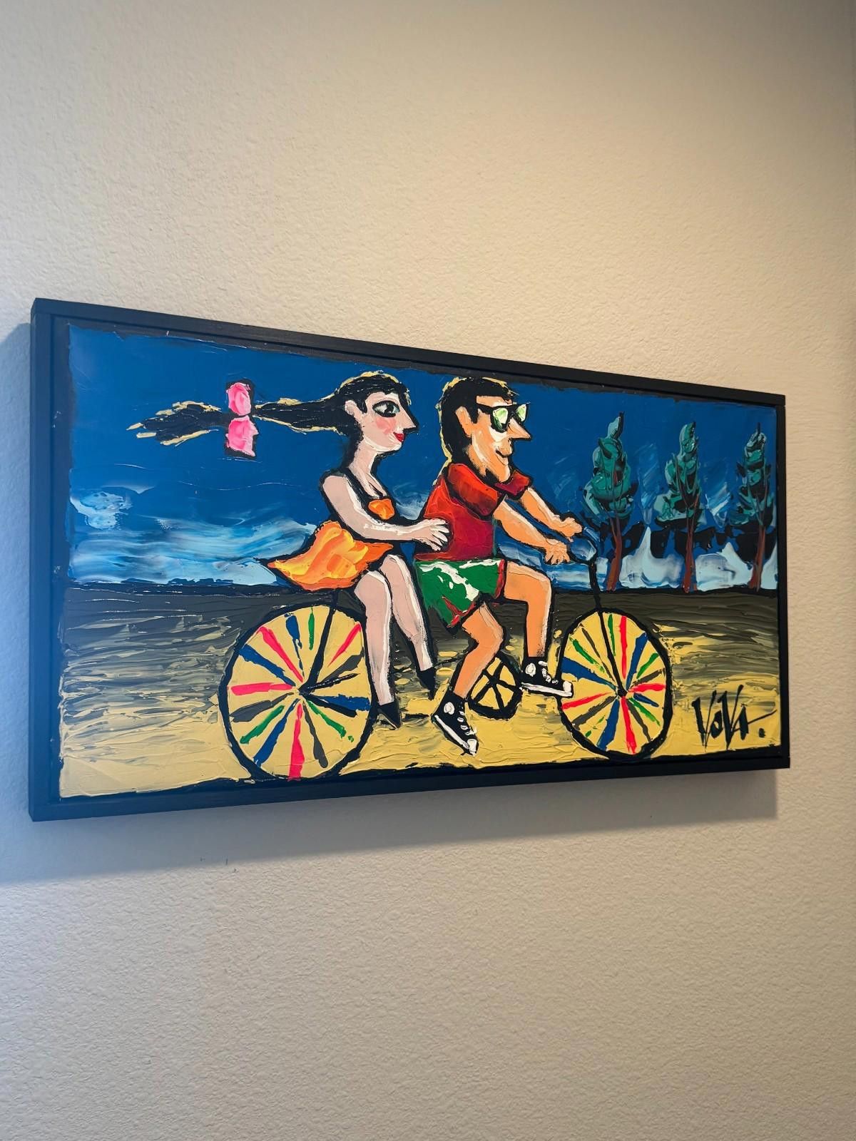 Other Original Vova Vladimir Mingar Acrylic Painting Bicycle Coupl Size ONE SIZE - 7 Thumbnail
