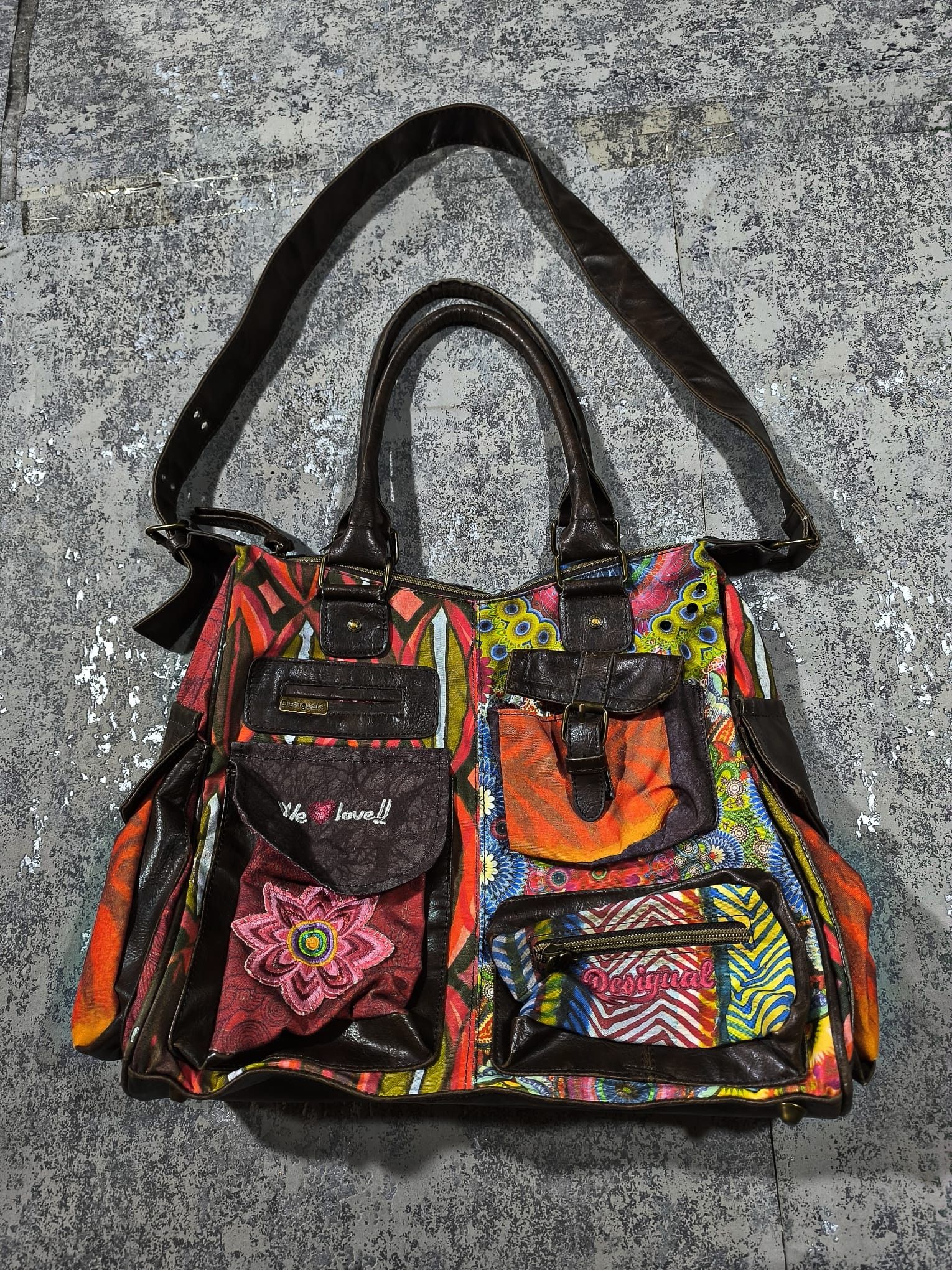 Desigual vtg desigual slouchy city bag floral patchwork y2k Size ONE SIZE - 1 Thumbnail