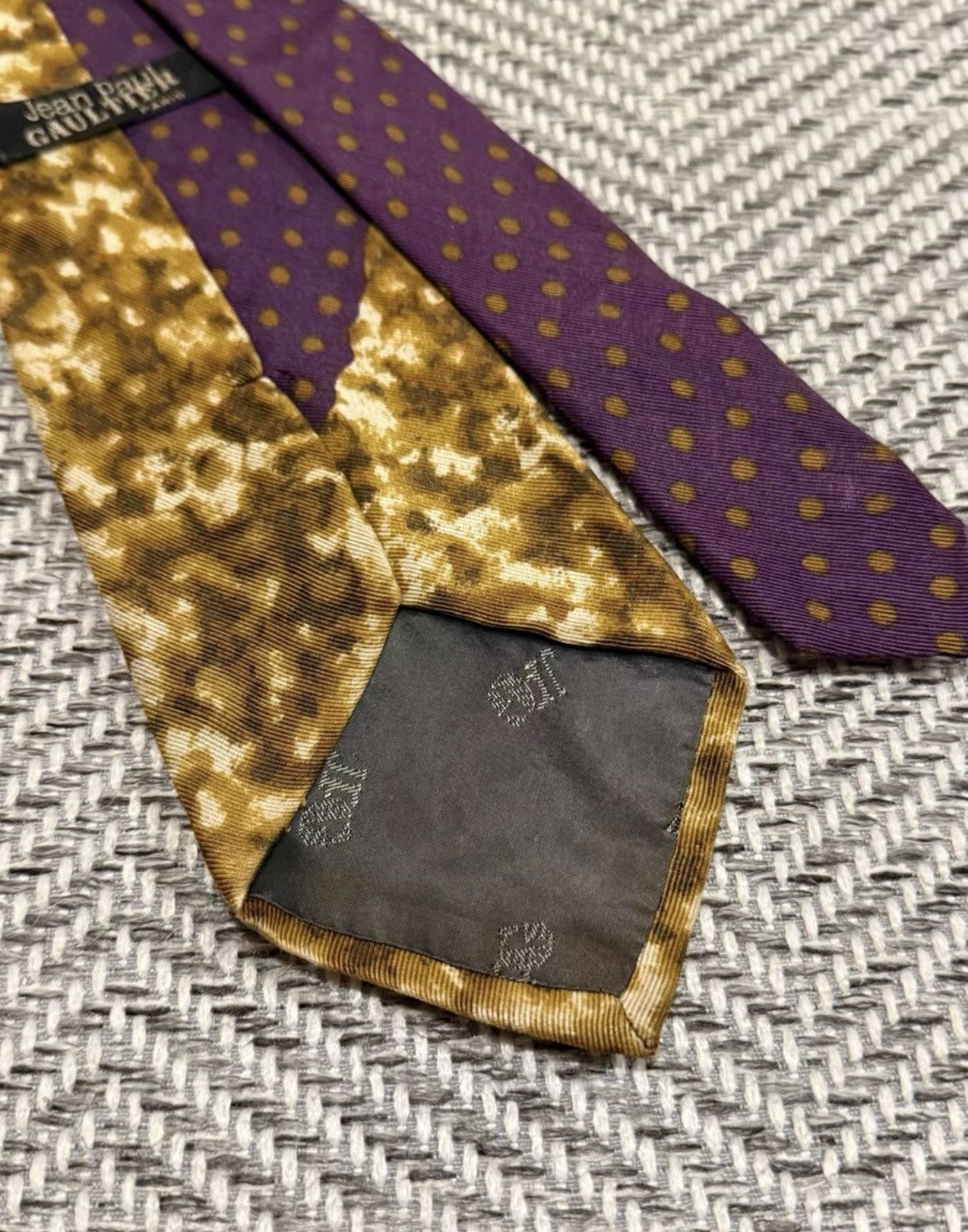 Jean Paul Gaultier Jean Paul Gaultier Polka Dot Patchwork Tie K24 Size ONE SIZE - 6 Thumbnail