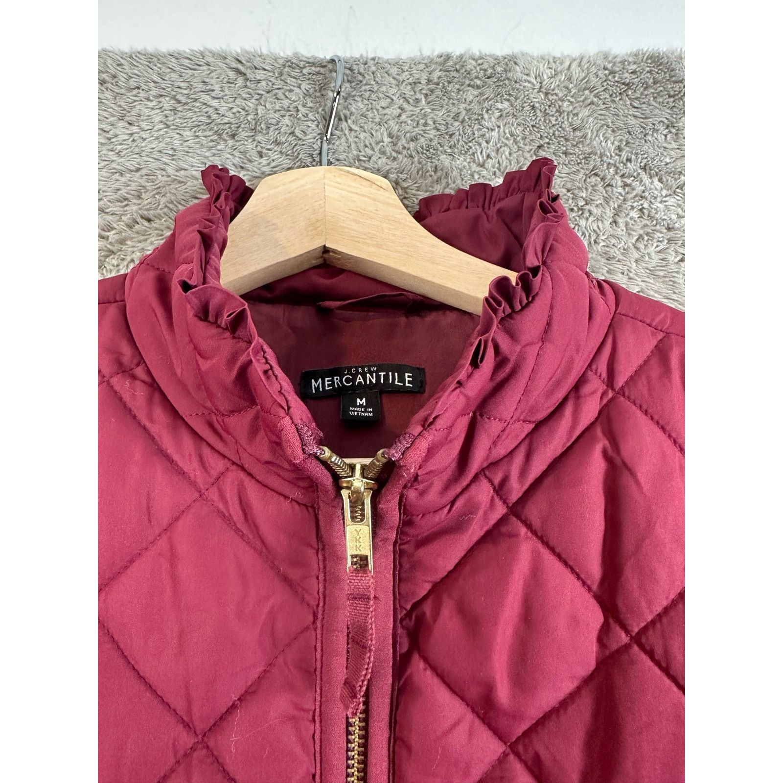 J.Crew J. Crew Mercantile Quilted Ruffle Trim Puffer Vest M Size M / US 6-8 / IT 42-44 - 4 Thumbnail