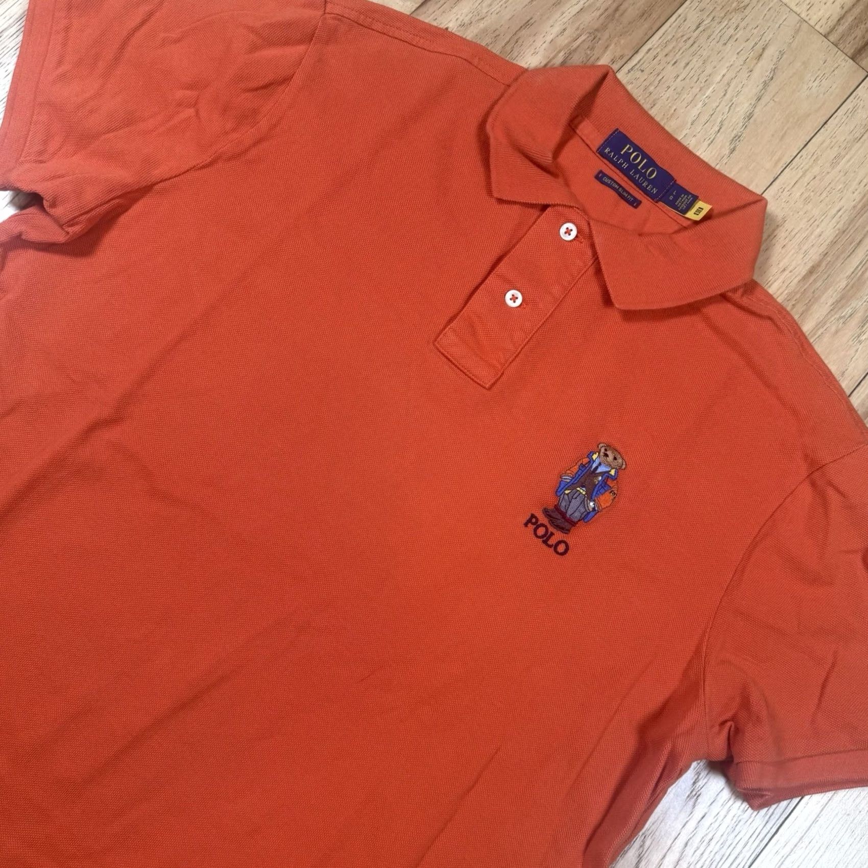 Ralph Lauren Ralph Lauren Polo Shirt Mens Large Orange Short Sleeve Slim Fit Bear Size US L / EU 52-54 / 3 - 2 Thumbnail