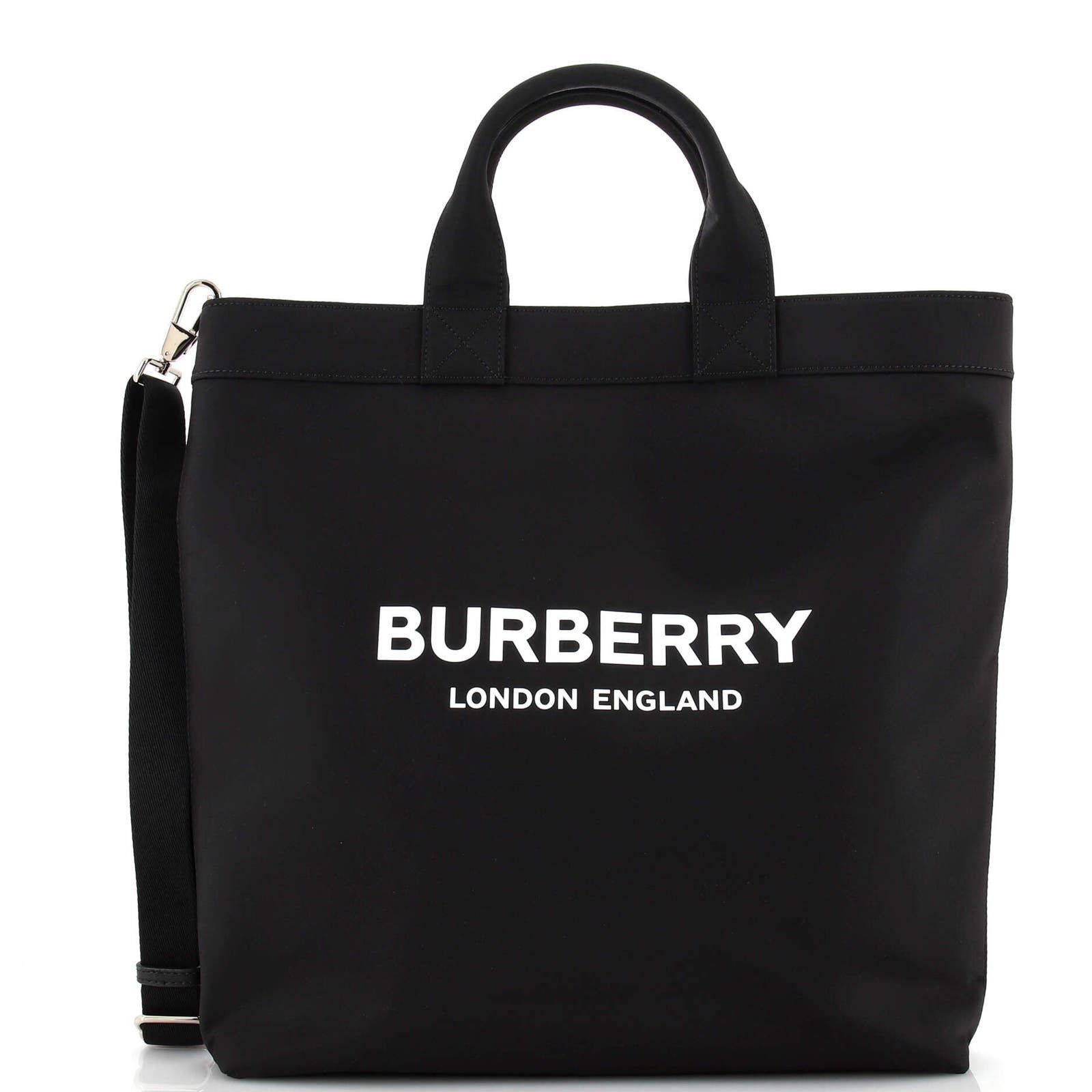 image of Burberry Artie Convertible Tote Bag Printed Canvas None in Black, Women's