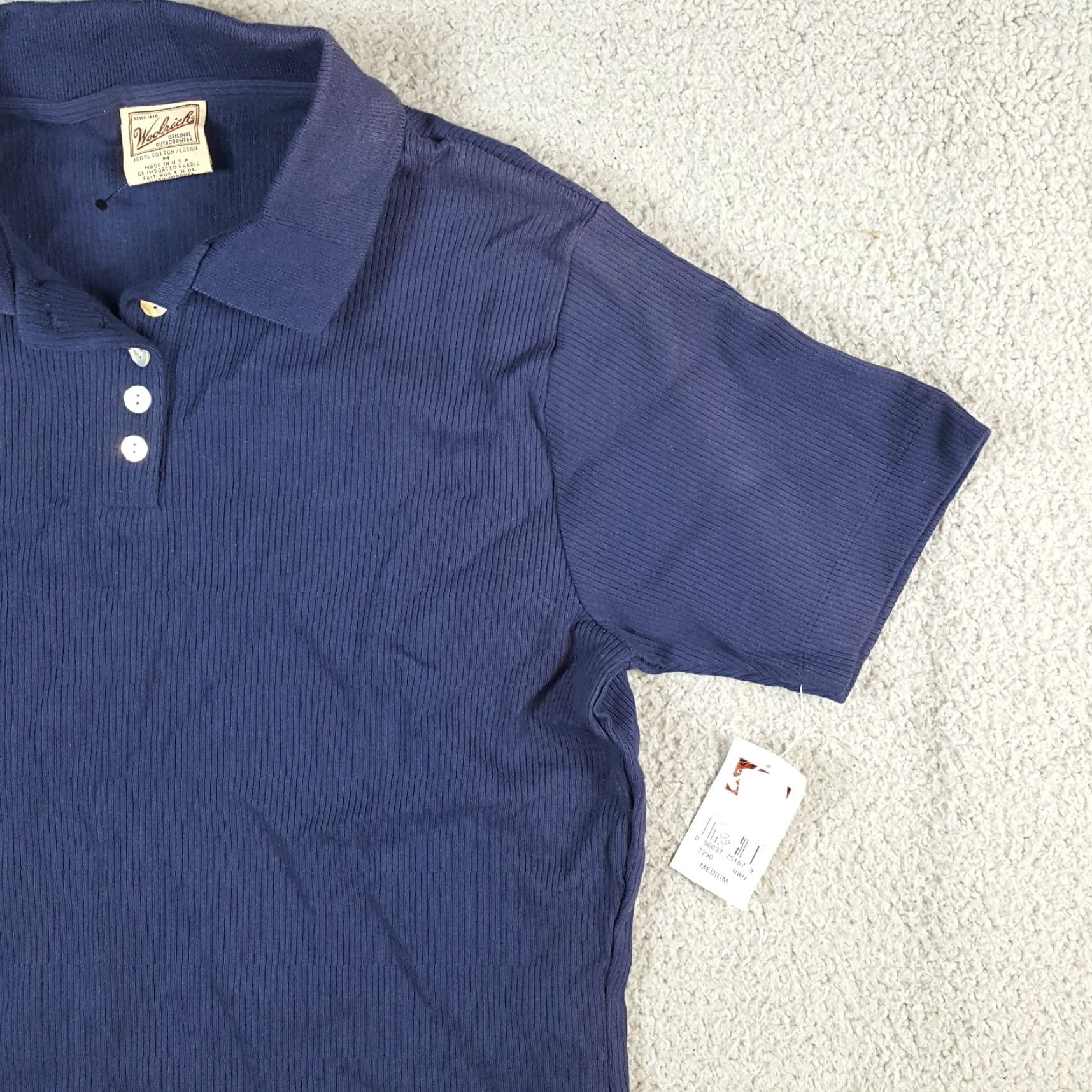 Vintage VINTAGE Woolrich Preppy Knit Collared Polo Women's Size M Navy Blue Golf Shirt Athletic Size M / US 6-8 / IT 42-44 - 3 Thumbnail