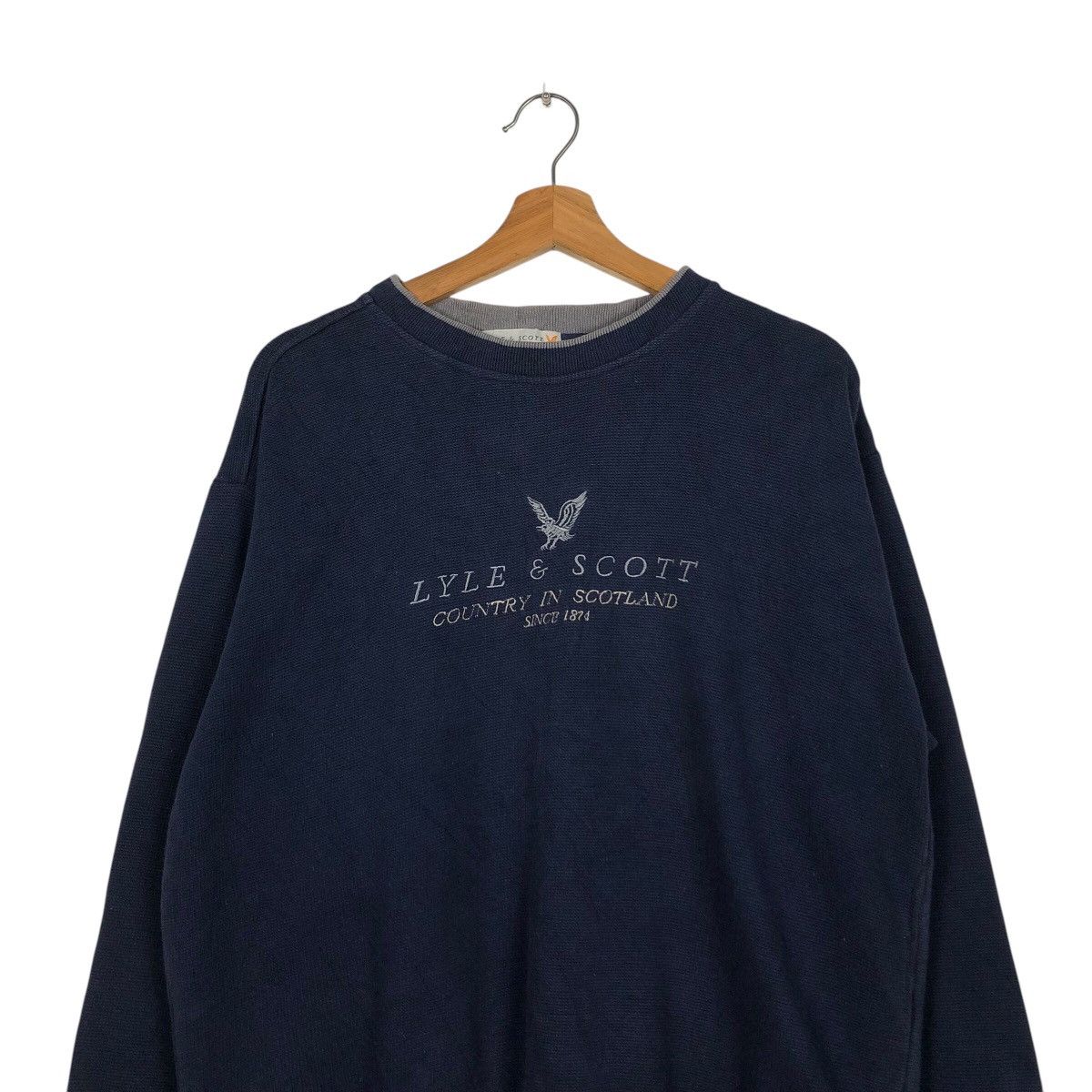 Japanese Brand × Vintage 📌Vintage Sweatshirt Lyle & Scott Big Logo Embroidered Size US L / EU 52-54 / 3 - 4 Thumbnail