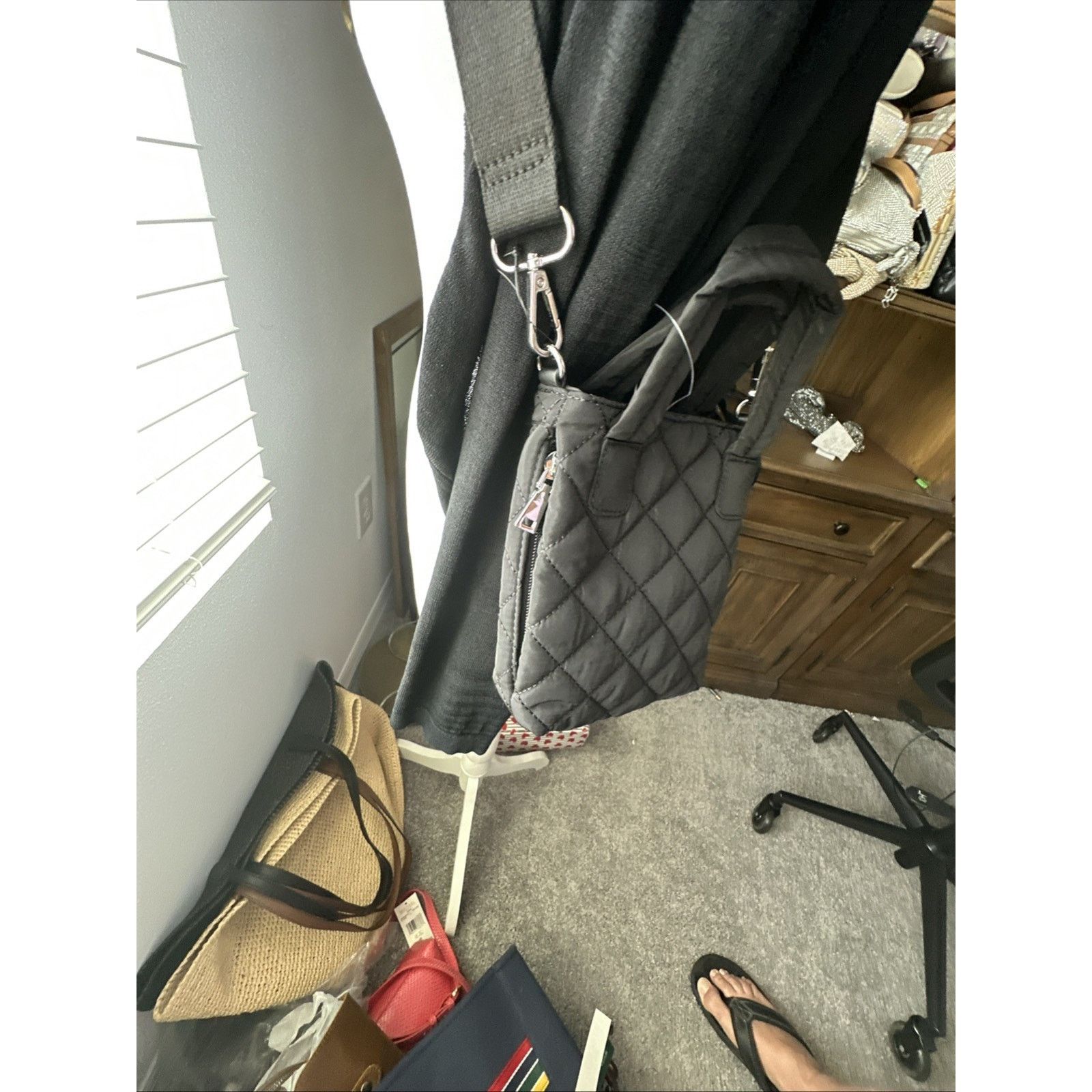 I.N.C INC Rachell Quilted Crossbody Hobo NWOT New Black $50 Retail Size ONE SIZE - 4 Thumbnail