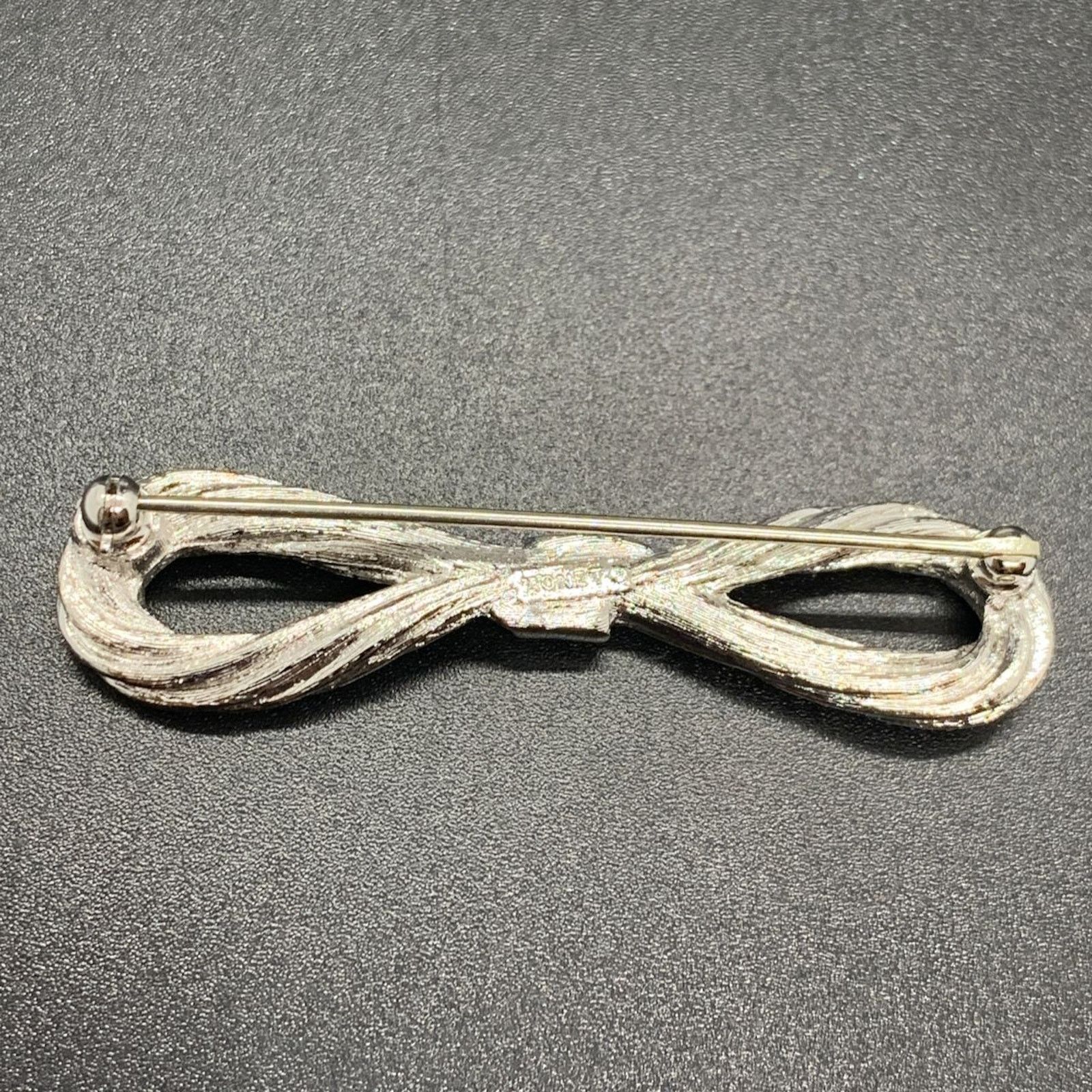 Monet Monet Silver Tone Infinity Bow Brooch Cable Rope Nautical Size ONE SIZE - 3 Thumbnail