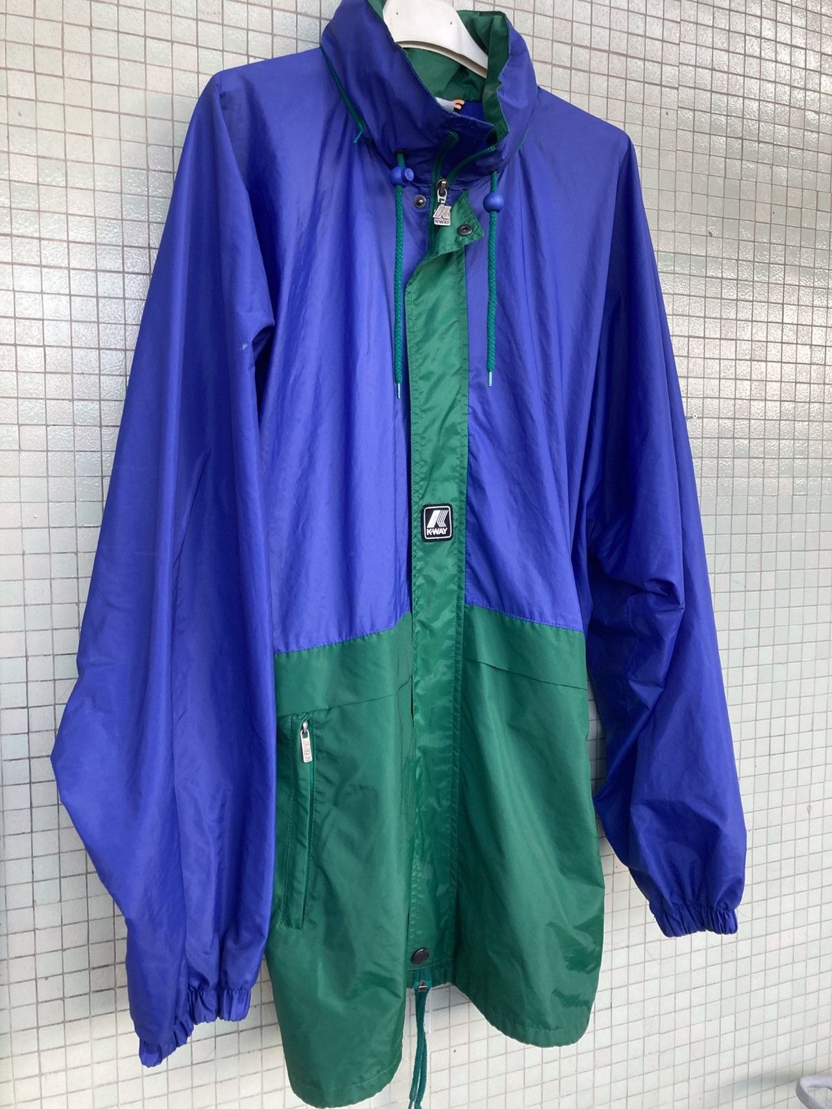 K-Way Green and blue K-way windbreaker Size US L / EU 52-54 / 3 - 1 Thumbnail