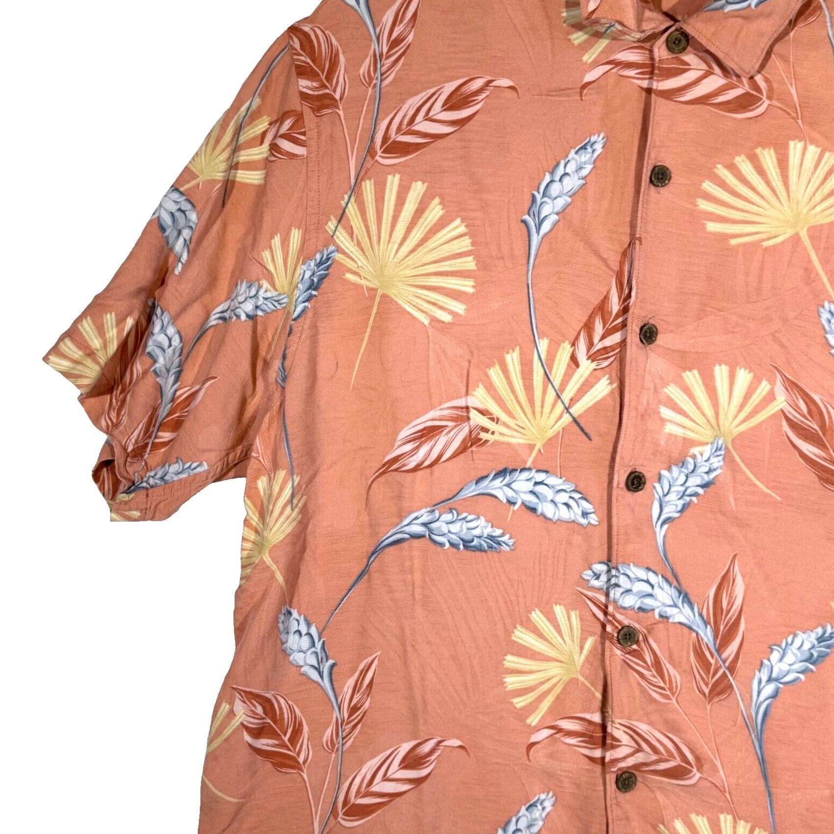 Tommy Bahama Tommy Bahama Silk Shirt Men’s XL Orange Floral Print Short Sleeve Button-Up Shirt Size US XL / EU 56 / 4 - 3 Thumbnail