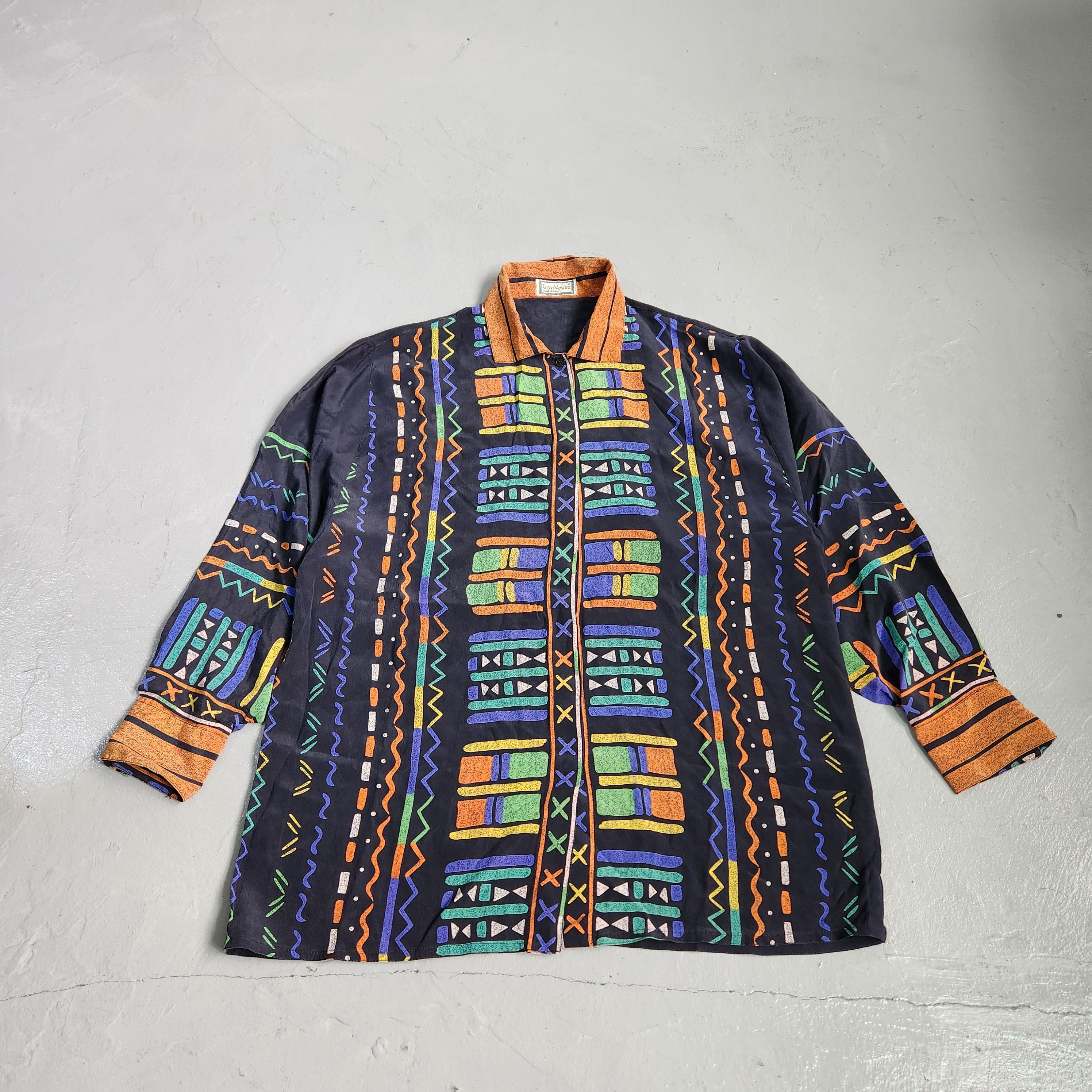 Versace Gianni Versace S/S1989 runway silk patterns shirt Size US M / EU 48-50 / 2 - 2 Thumbnail
