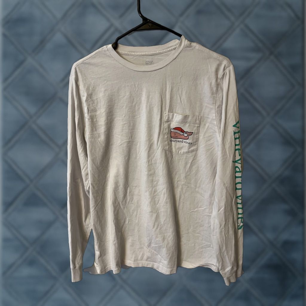 Vineyard Vines Vineyard Vines White Cotton Long Sleeve Naughty Nice Christmas T-Shirt Size S Size US S / EU 44-46 / 1 - 1 Thumbnail
