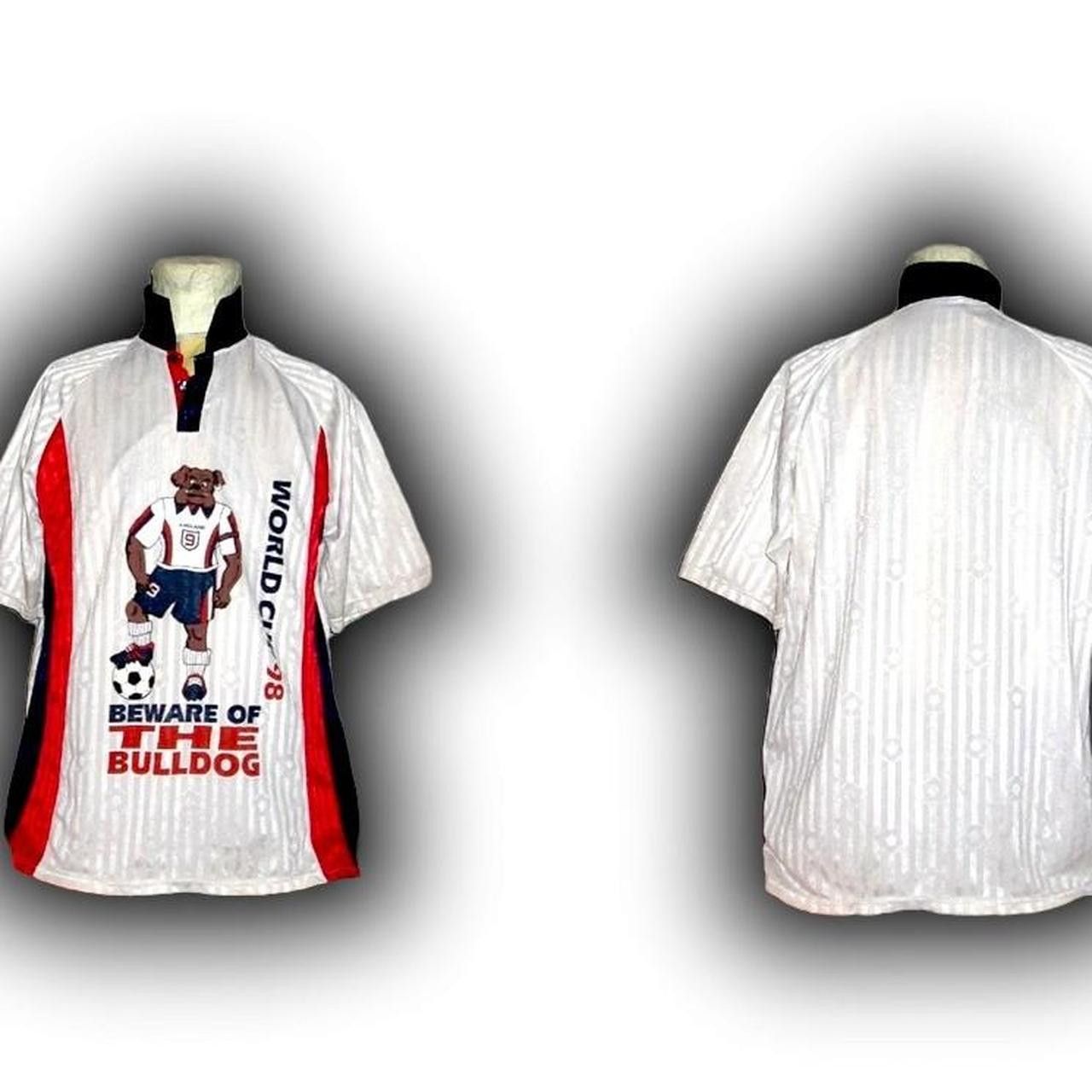 Other England 1998 BeAware of the Bulldog Fan Home shirt jersey Size US XL / EU 56 / 4 - 3 Thumbnail