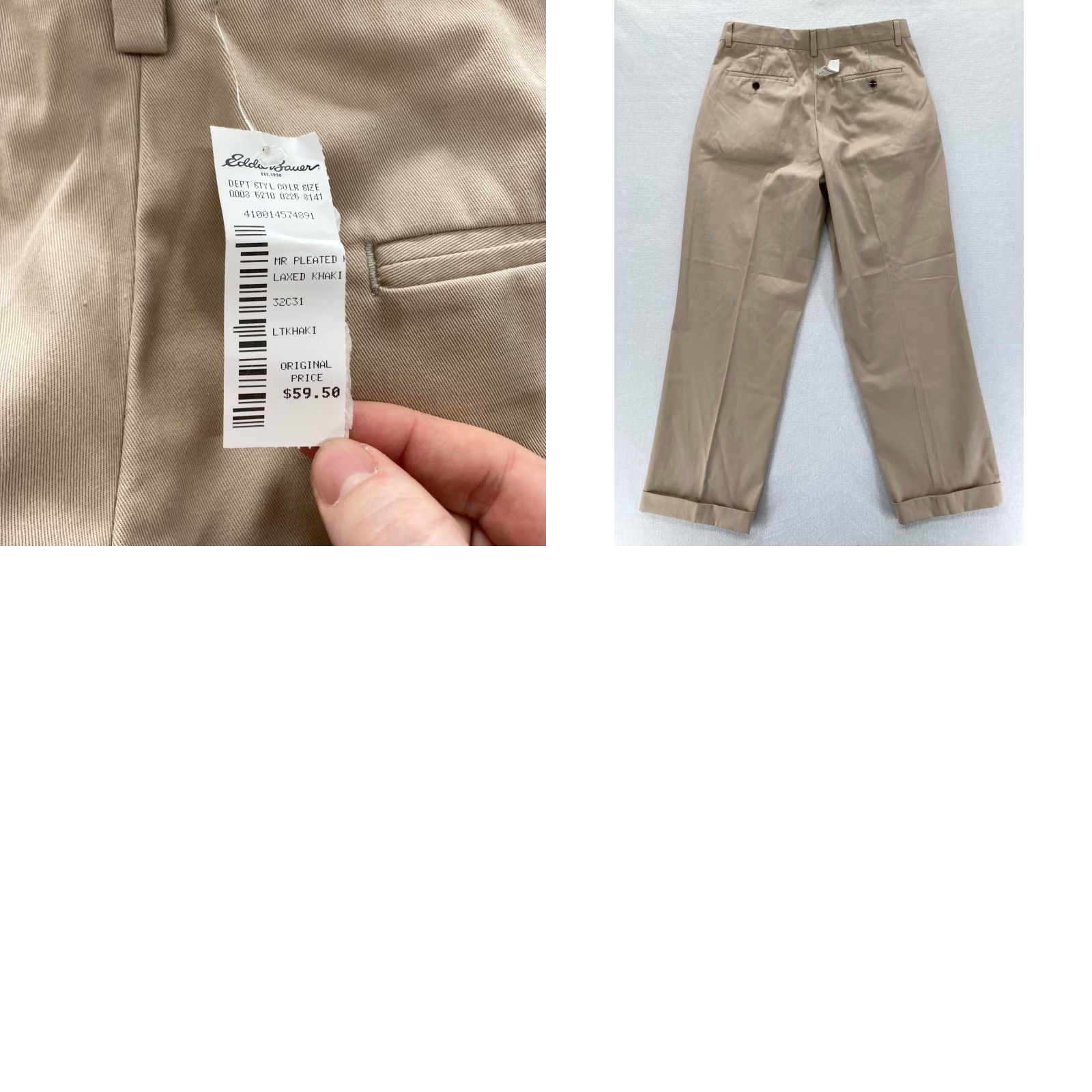Eddie Bauer Eddie Bauer Pants Mens 32x30 Beige Relaxed Fit Straight Leg Pleated Wrinkle Free Size US 32 / EU 48 - 9 Thumbnail
