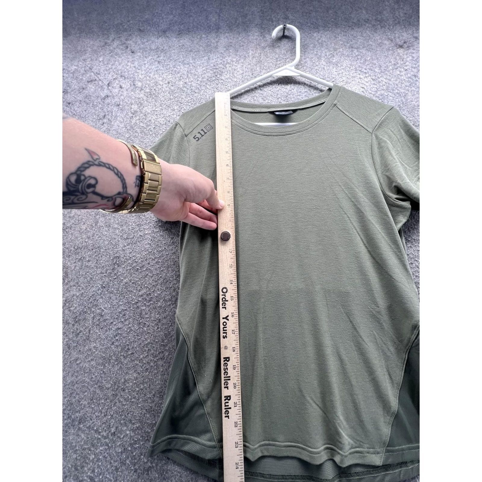 Vintage 5.11 Tactical Shirt Womens Small Green Short Sleeve Athletic Running Top Size S / US 4 / IT 40 - 2 Thumbnail