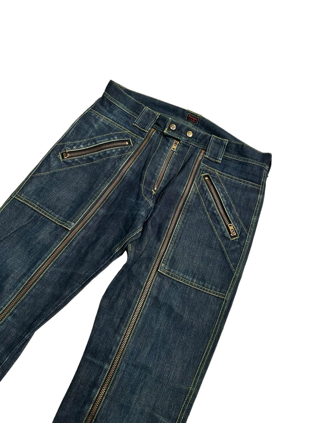 14th Addiction × If Six Was Nine × Japanese Brand Japanese Punk Bondage Multizipper Denim Crazy ☠️🎌 Size US 31 - 2 Thumbnail