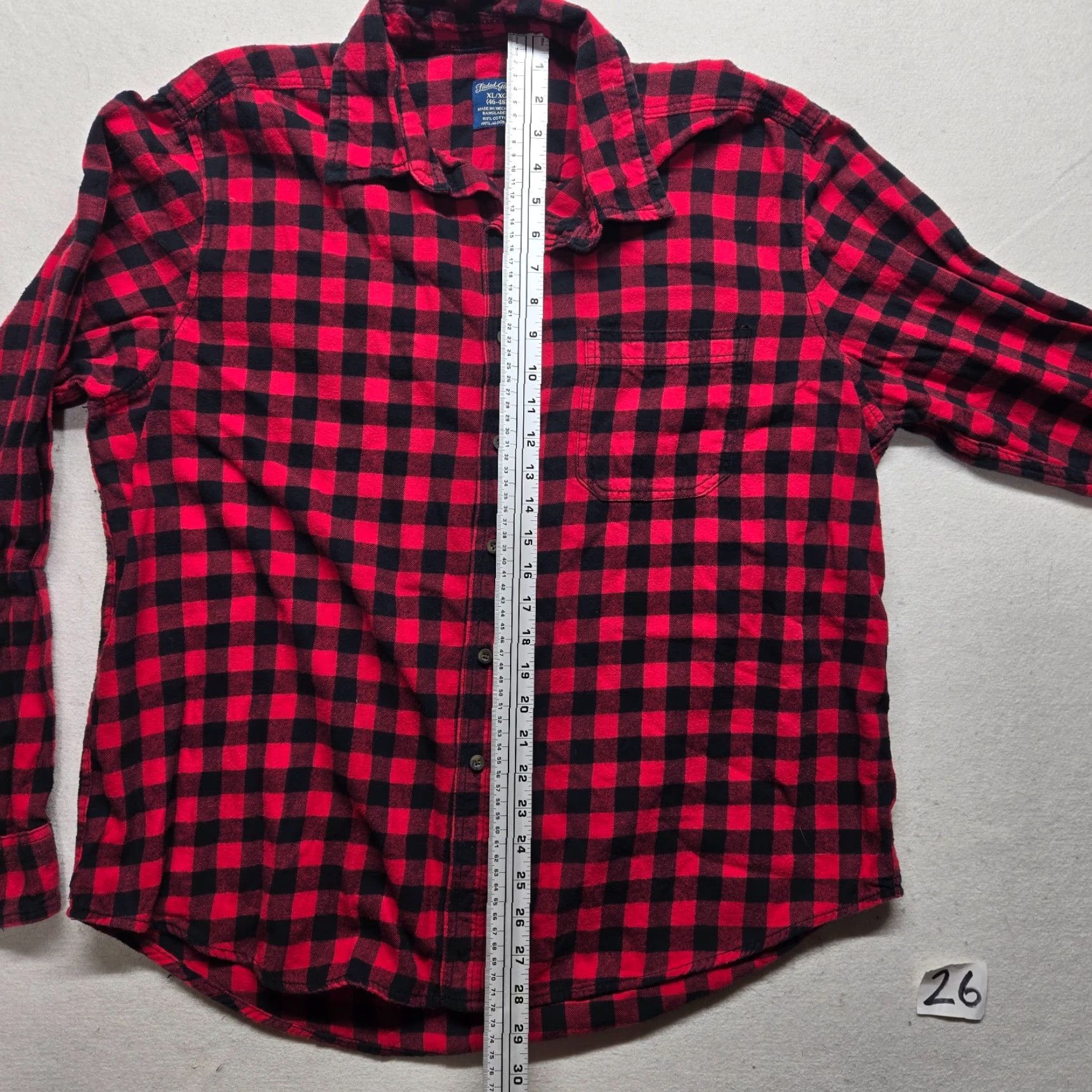 Faded Glory VINTAGE FADED GLORY Shirt Men XL Red Black Buffalo Plaid Flannel Button-Up Collared Pocketed Grunge 90s Mens Size US XL / EU 56 / 4 - 6 Thumbnail