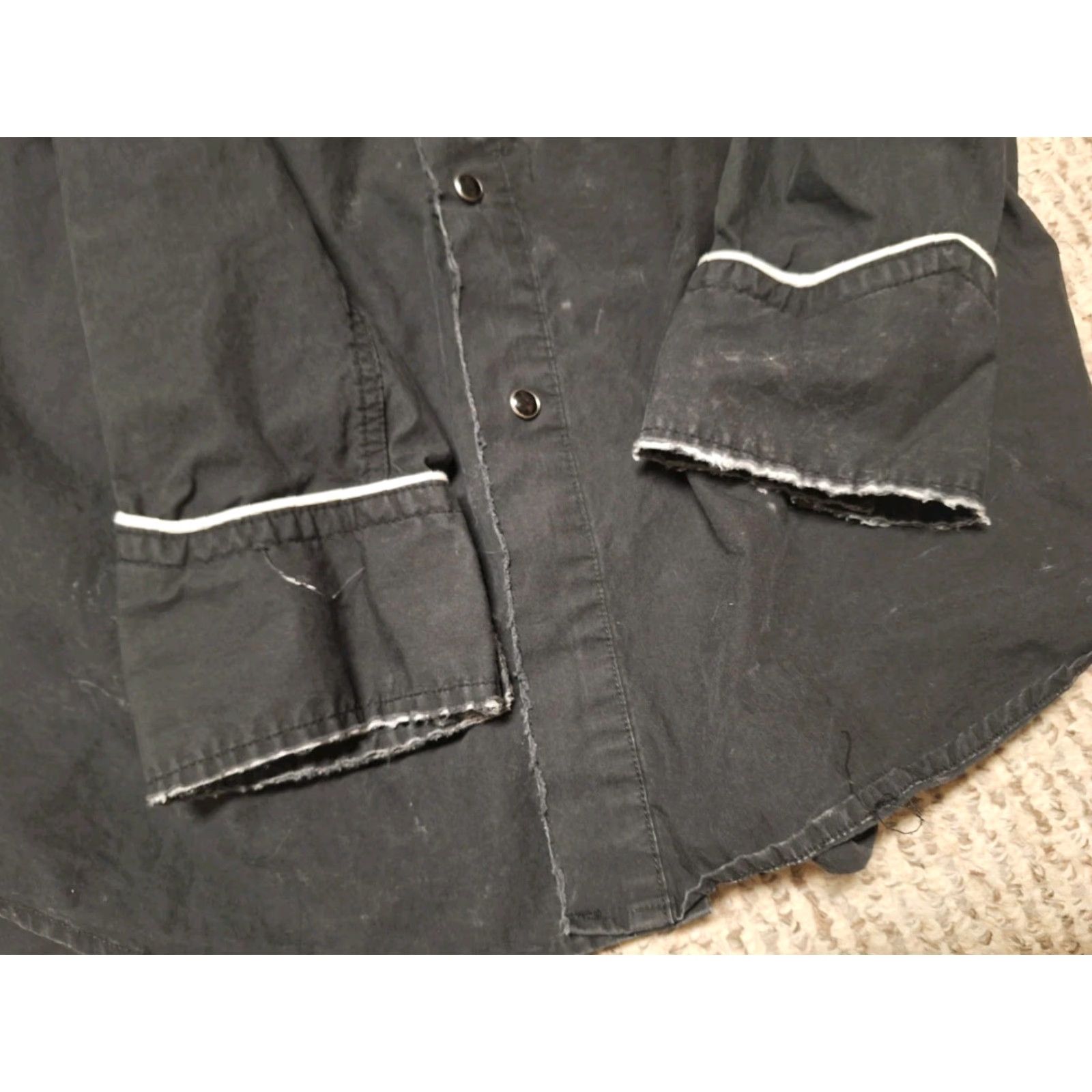 Roar Roar Western Shirt L Distressed Grunge Embroidered Wings Eagle Cowboy Button-Up Men X L Black Size US L / EU 52-54 / 3 - 7 Thumbnail