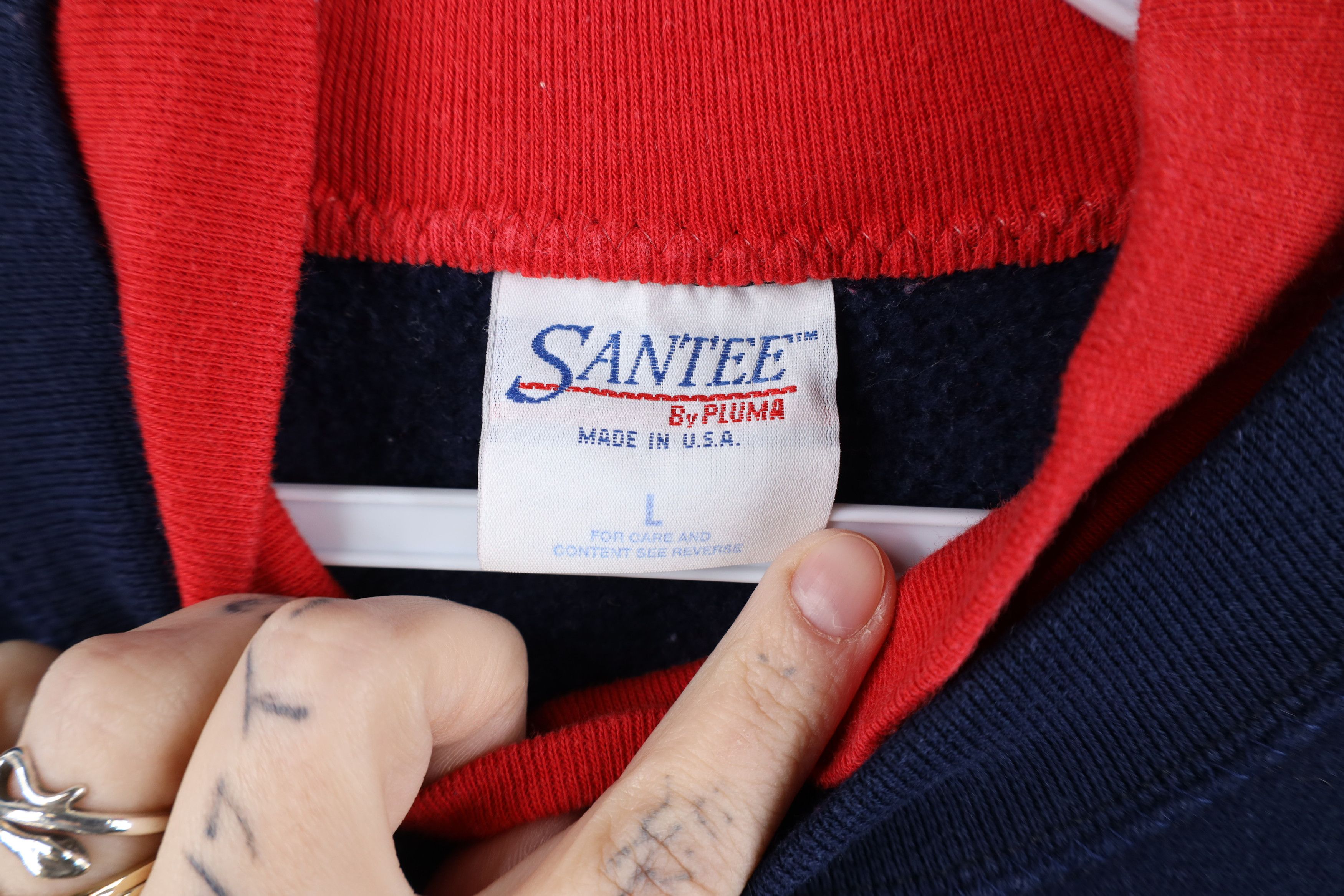 Vintage Vintage 90s Streetwear Heart Layered Sweatshirt Blue USA Size L / US 10 / IT 46 - 9 Thumbnail