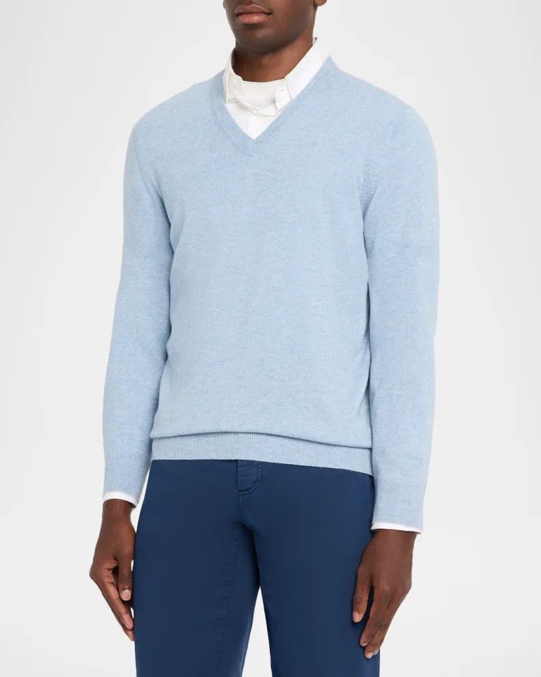 Brunello Cucinelli o1y0526 Cashmere Blend Sweater in Light Blue Size US S / EU 44-46 / 1 - 3 Thumbnail
