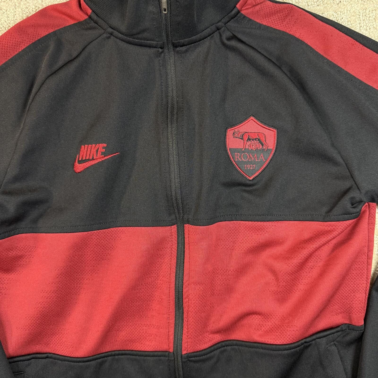 Nike Nike AS Roma Track Jacket Black Red Kids Large Size ONE SIZE - 2 Thumbnail