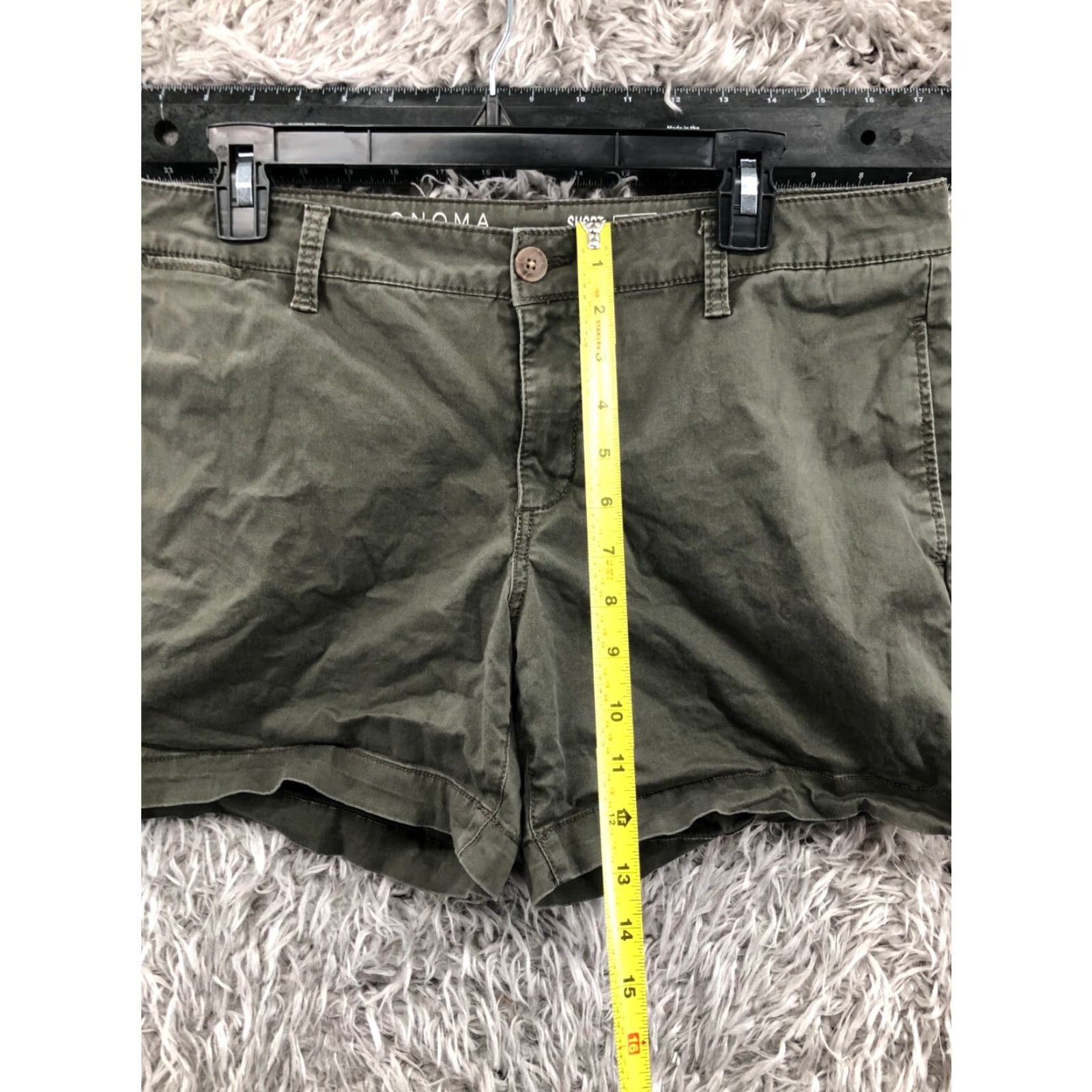 Vintage Sonoma Chino Shorts Womens Size 12 Mid Rise Medium Wash Green 5-Pocket Design Denim Cotton Regular Size 34" / US 12 / IT 48 - 3 Thumbnail