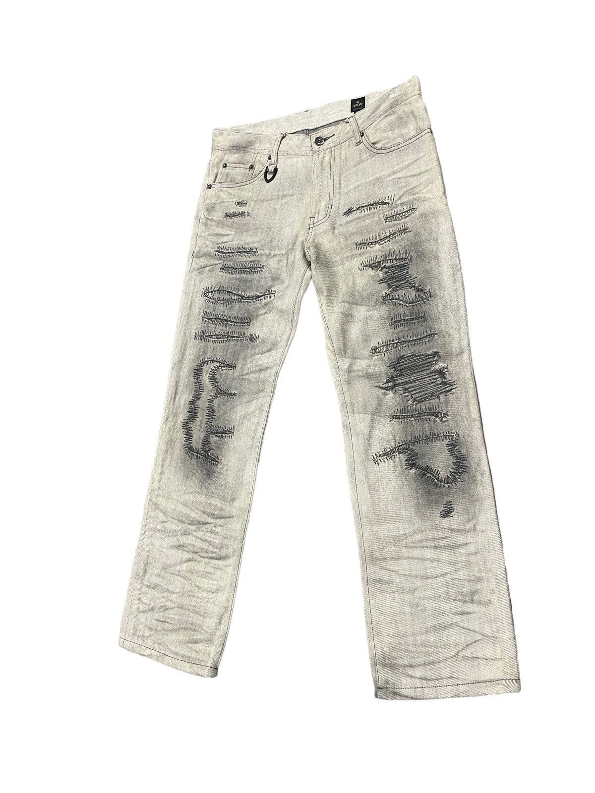 semanticdesign Vintage Semantic Design Style Flare Jeans ! Rare Design Size US 31 - 3 Thumbnail