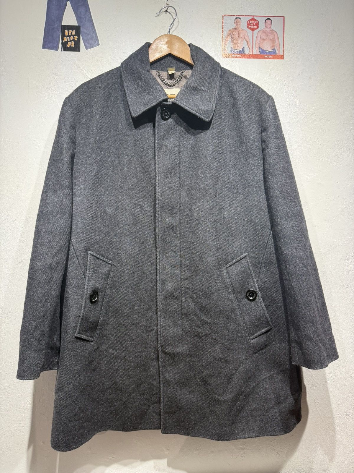 Burberry Burberry Wool overcoat jacket Size US L / EU 52-54 / 3 - 1 Thumbnail